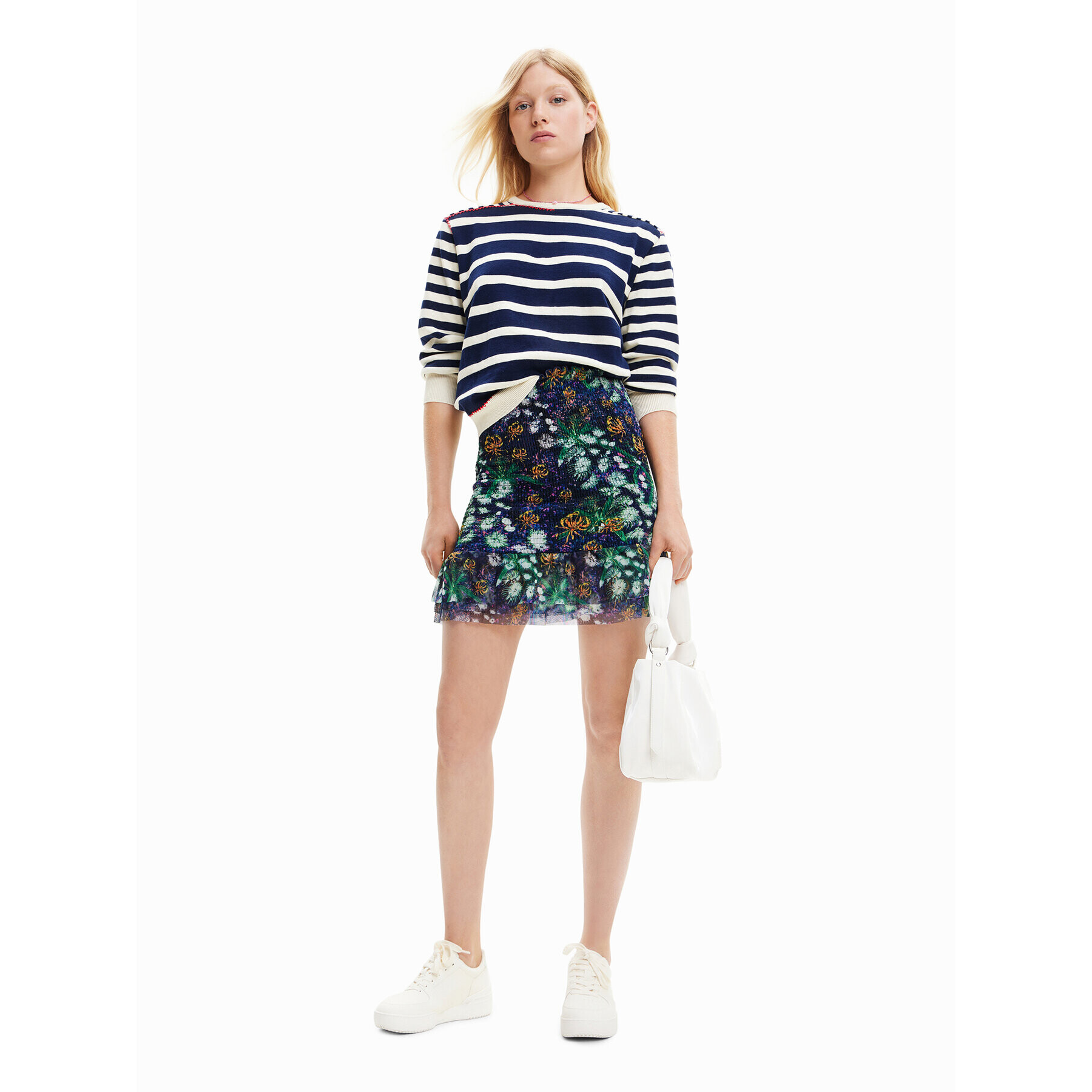 Desigual Пуловер Guiomar 23SWJF10 Тъмносин Regular Fit - Pepit.bg