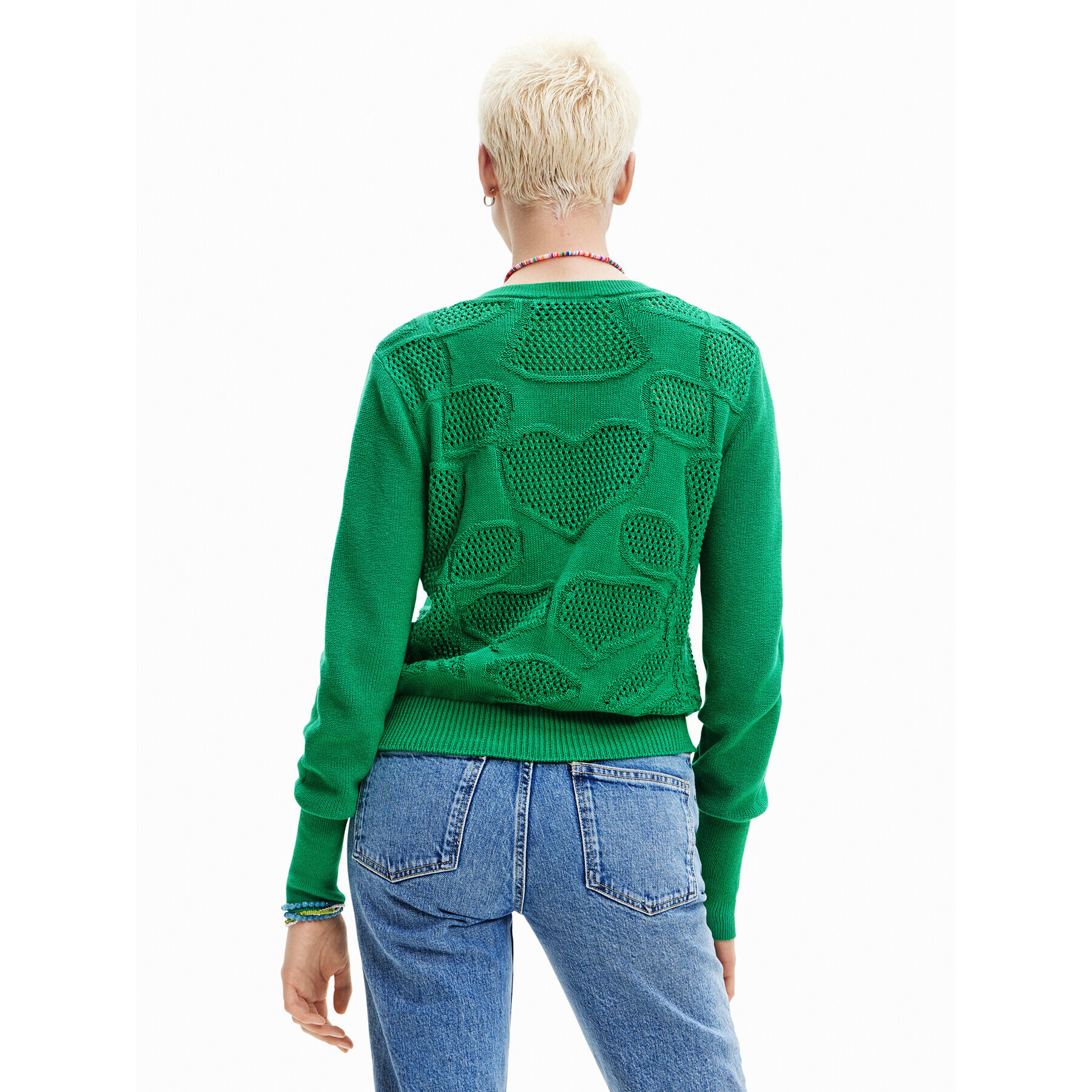 Desigual Пуловер Jerry 23SWJF02 Зелен Regular Fit - Pepit.bg