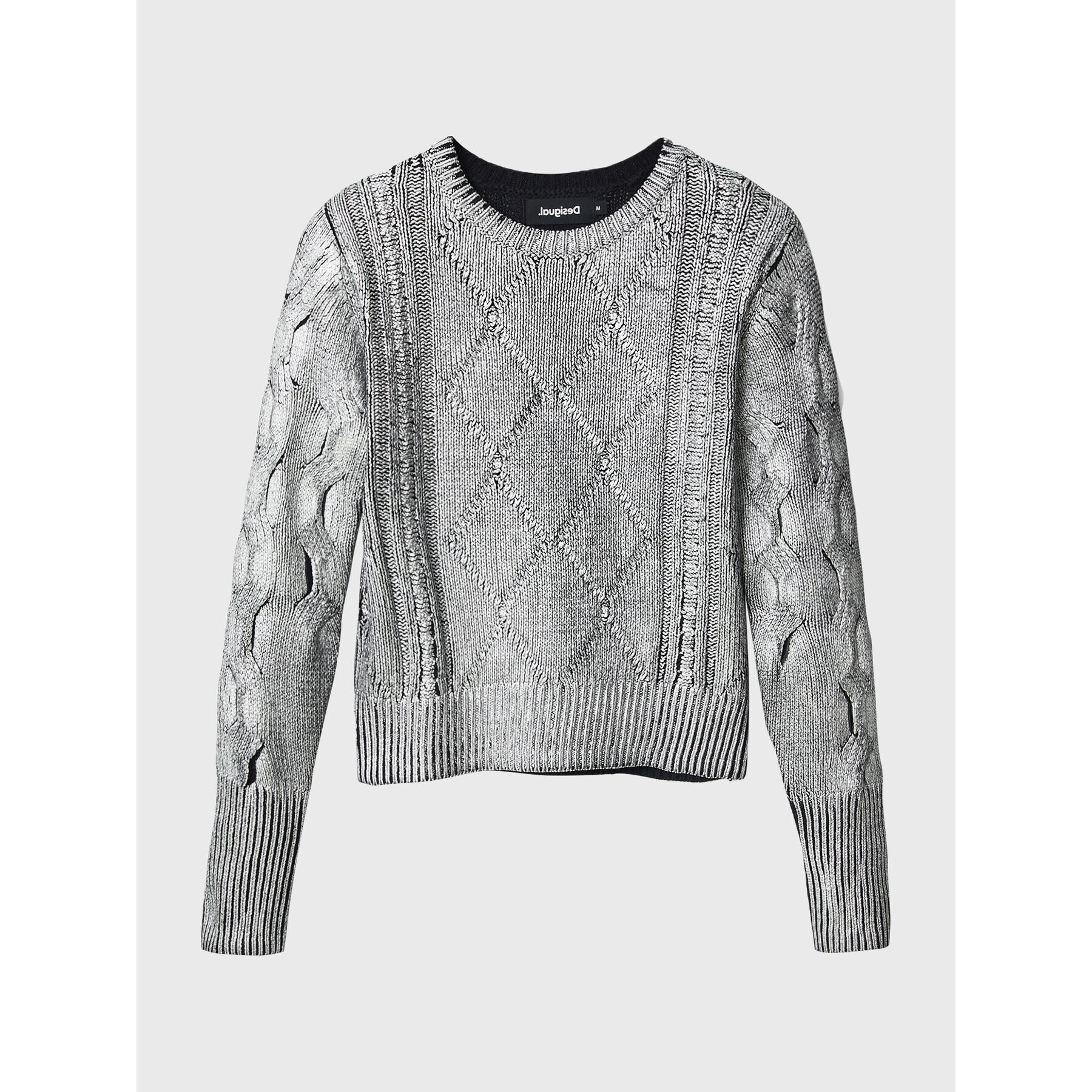 Desigual Пуловер Johanna 22WWJF69 Сребрист Regular Fit - Pepit.bg