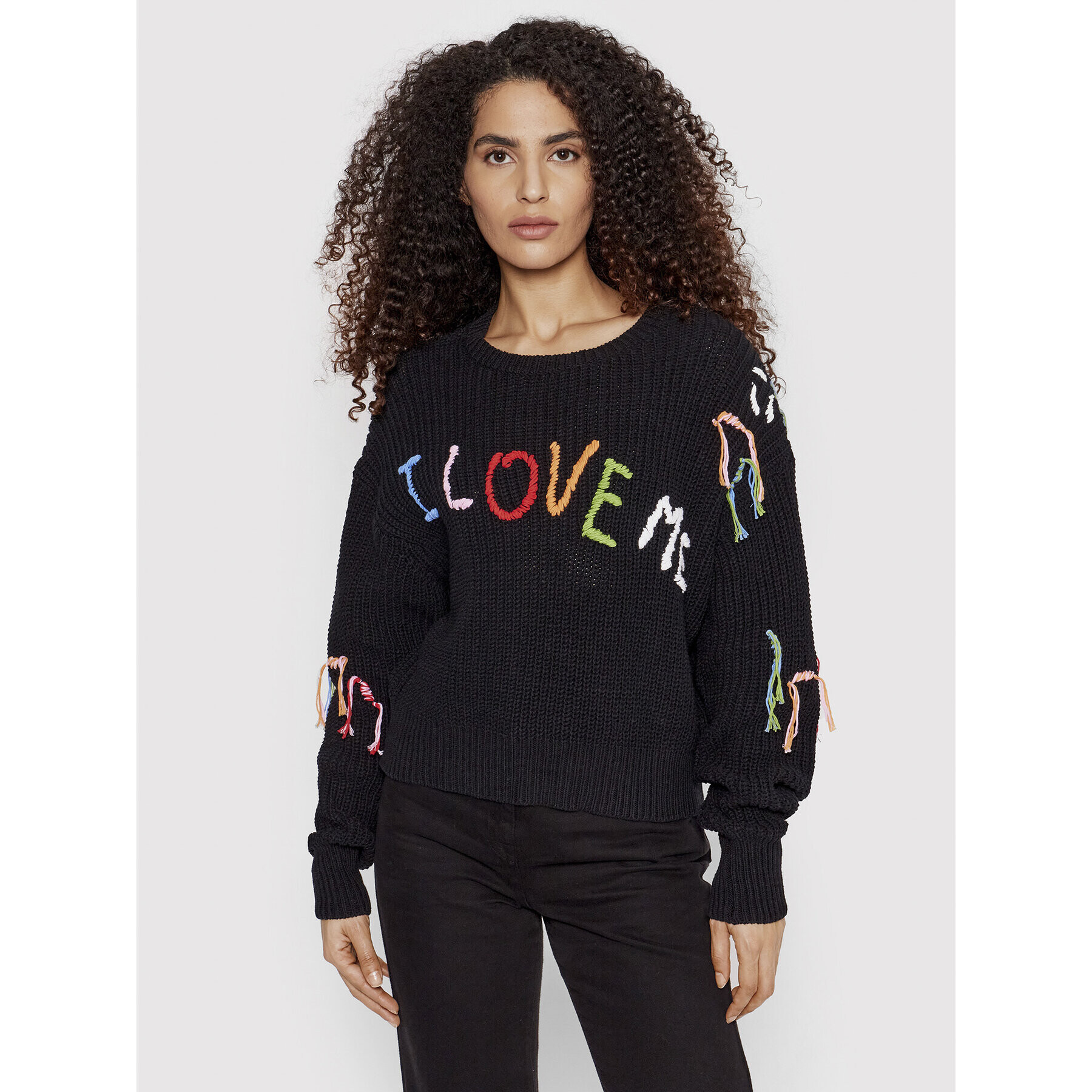 Desigual Пуловер Love Me 22SWJF51 Черен Oversize - Pepit.bg