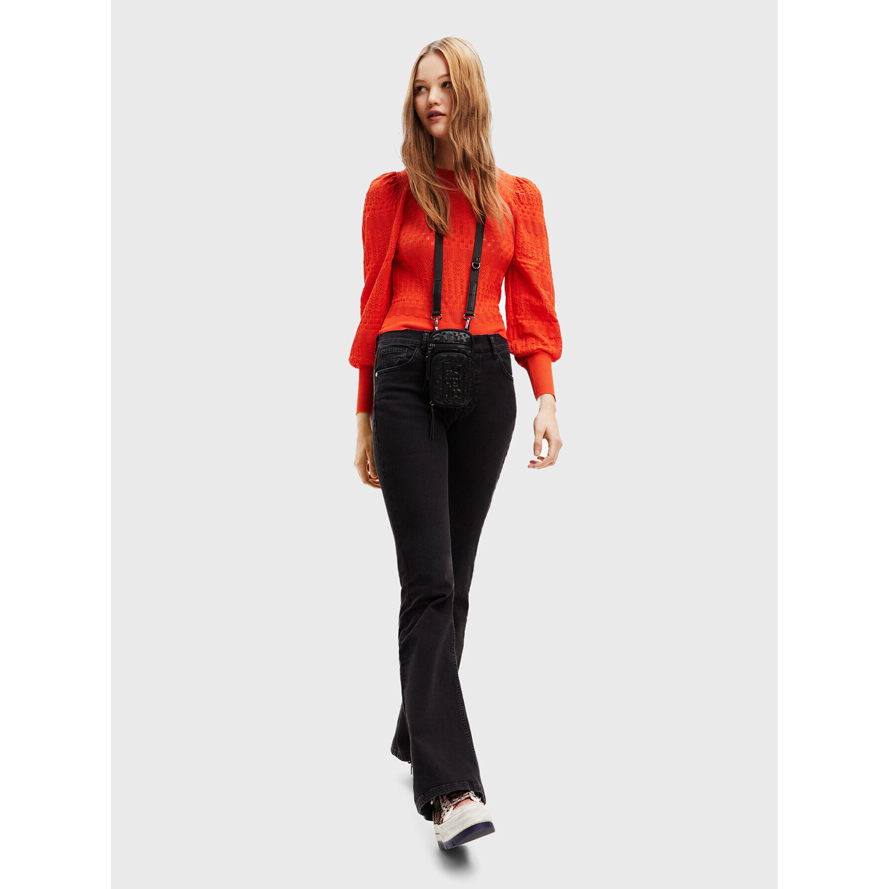 Desigual Пуловер Ona 22WWJFAG Оранжев Regular Fit - Pepit.bg