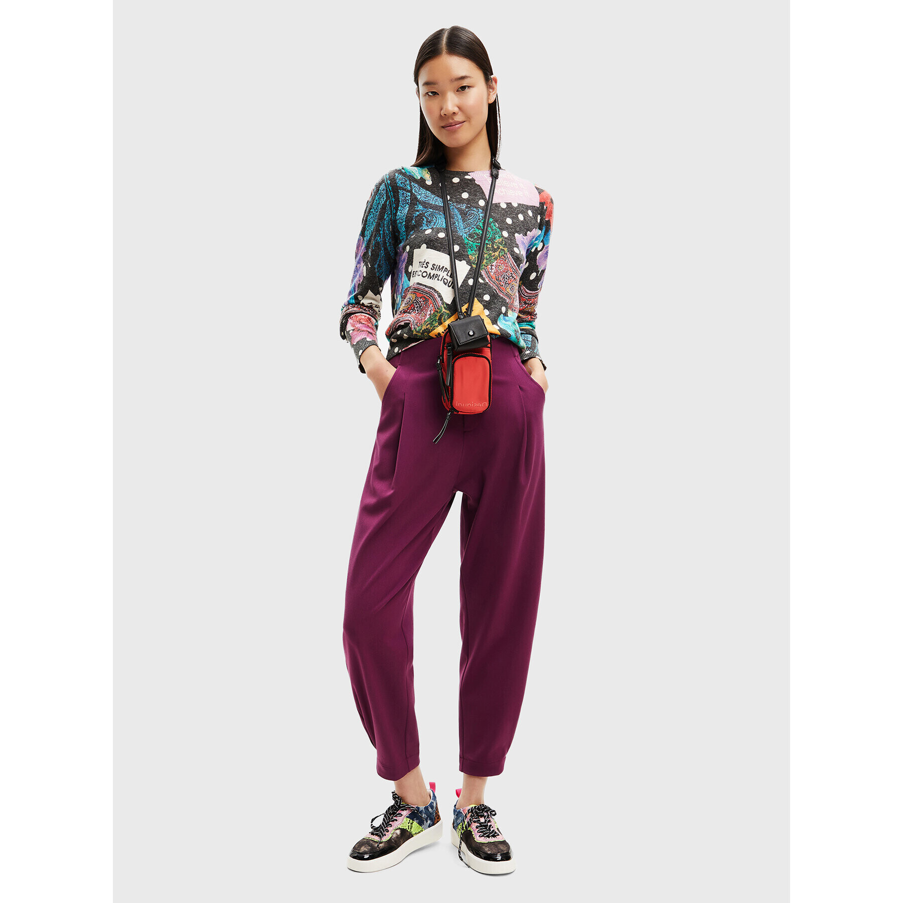 Desigual Пуловер Spice 22WWJFA1 Цветен Regular Fit - Pepit.bg