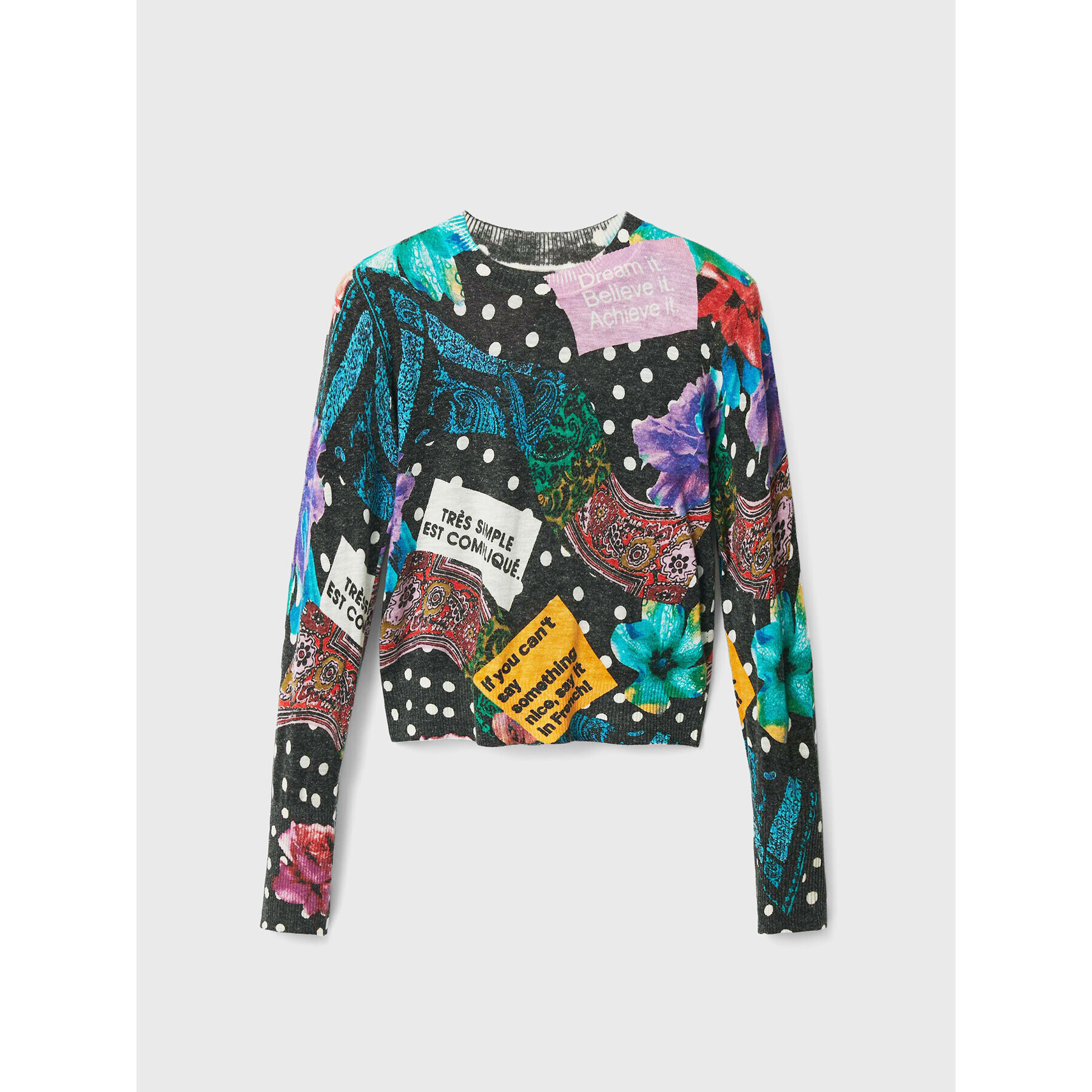 Desigual Пуловер Spice 22WWJFA1 Цветен Regular Fit - Pepit.bg