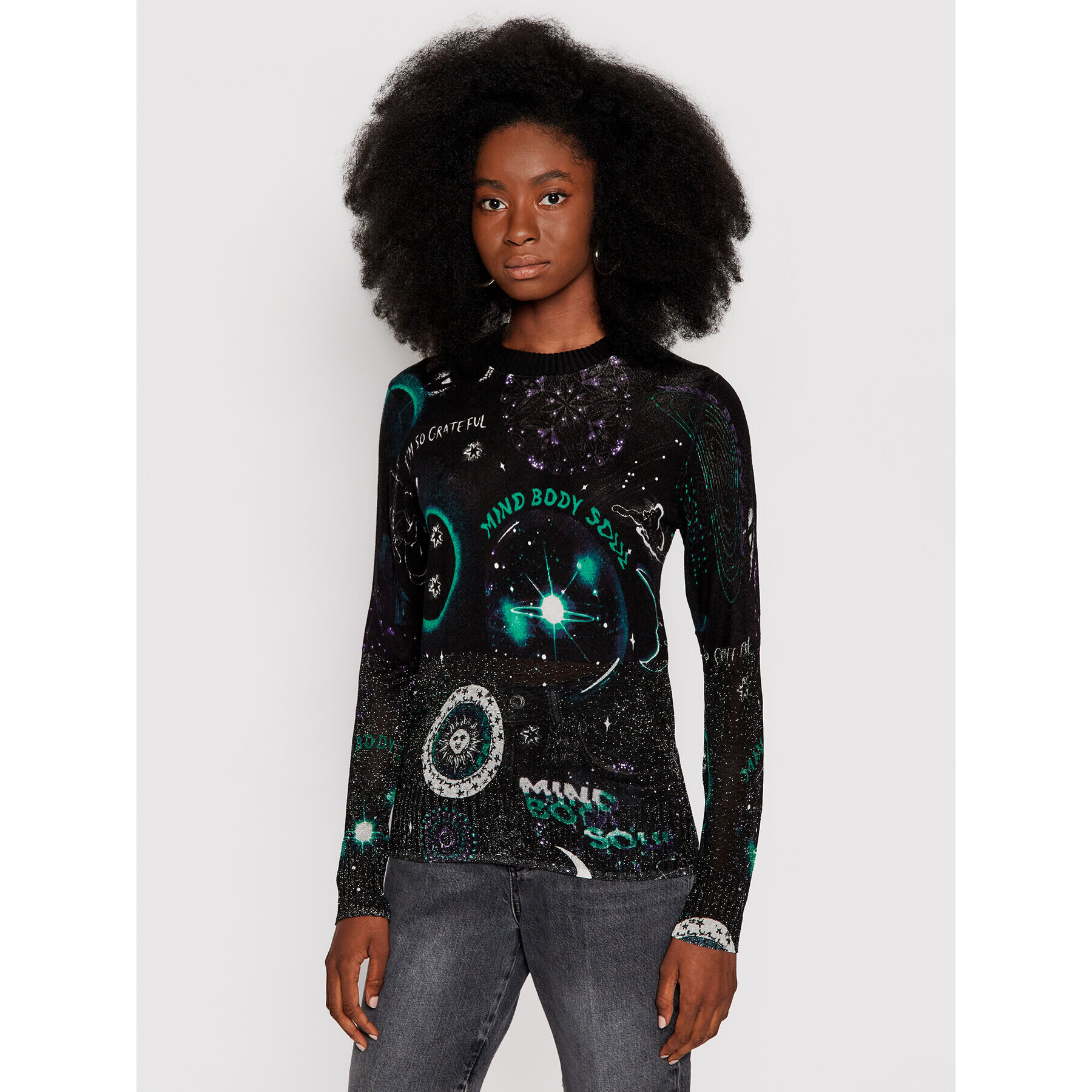 Desigual Пуловер Toronto 21WWJF60 Черен Regular Fit - Pepit.bg