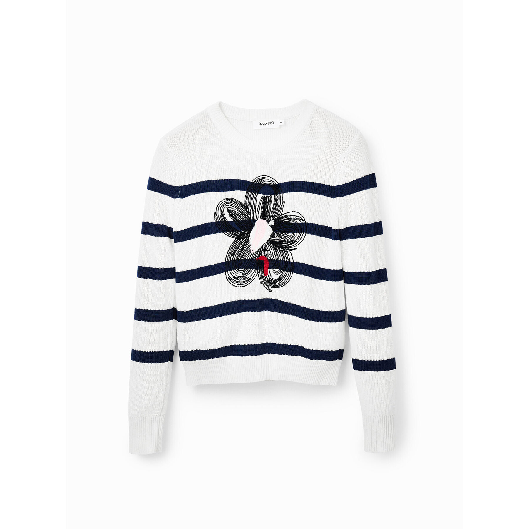 Desigual Пуловер Zaida 23SWJF47 Бял Regular Fit - Pepit.bg