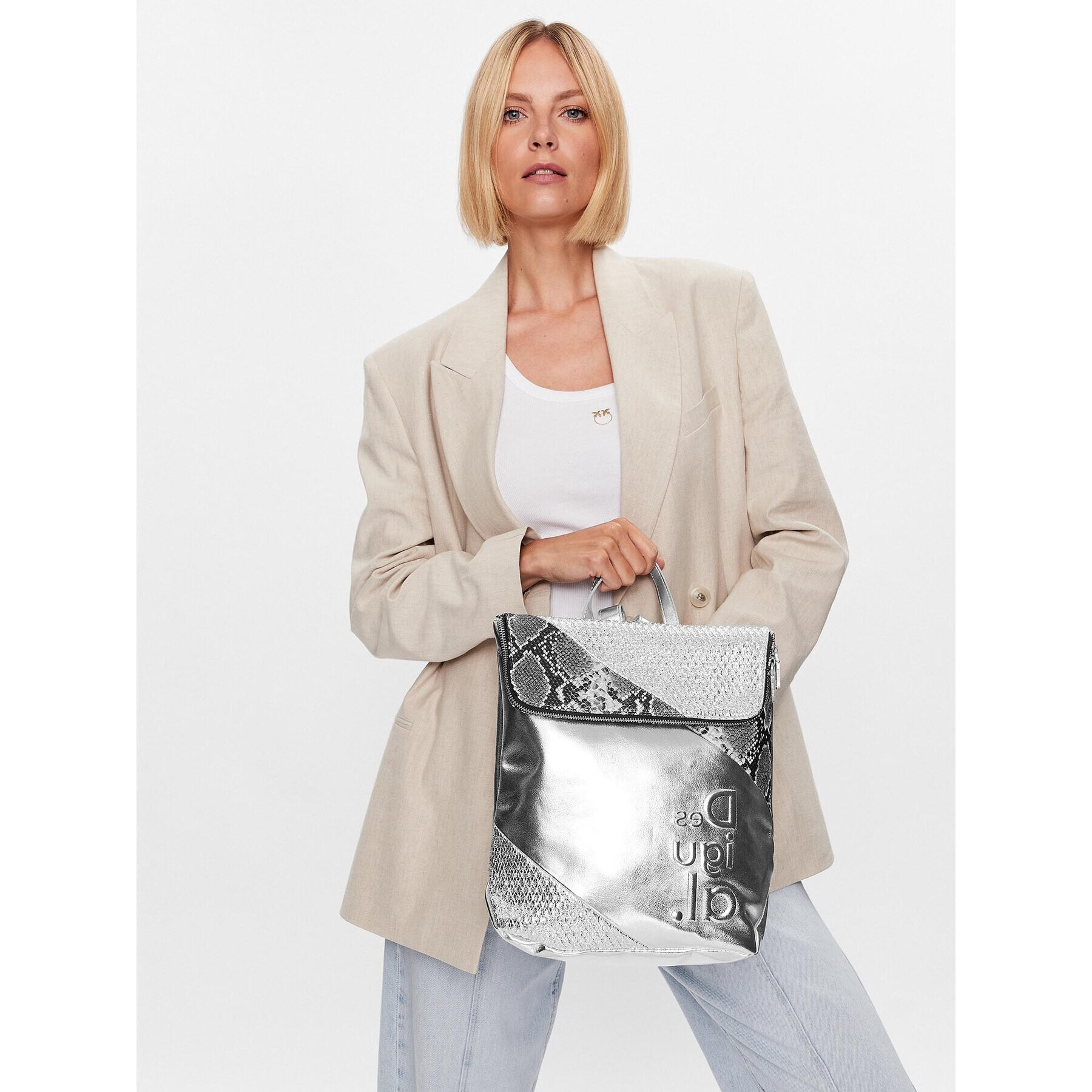 Desigual Раница 23SAKP26 Сребрист - Pepit.bg