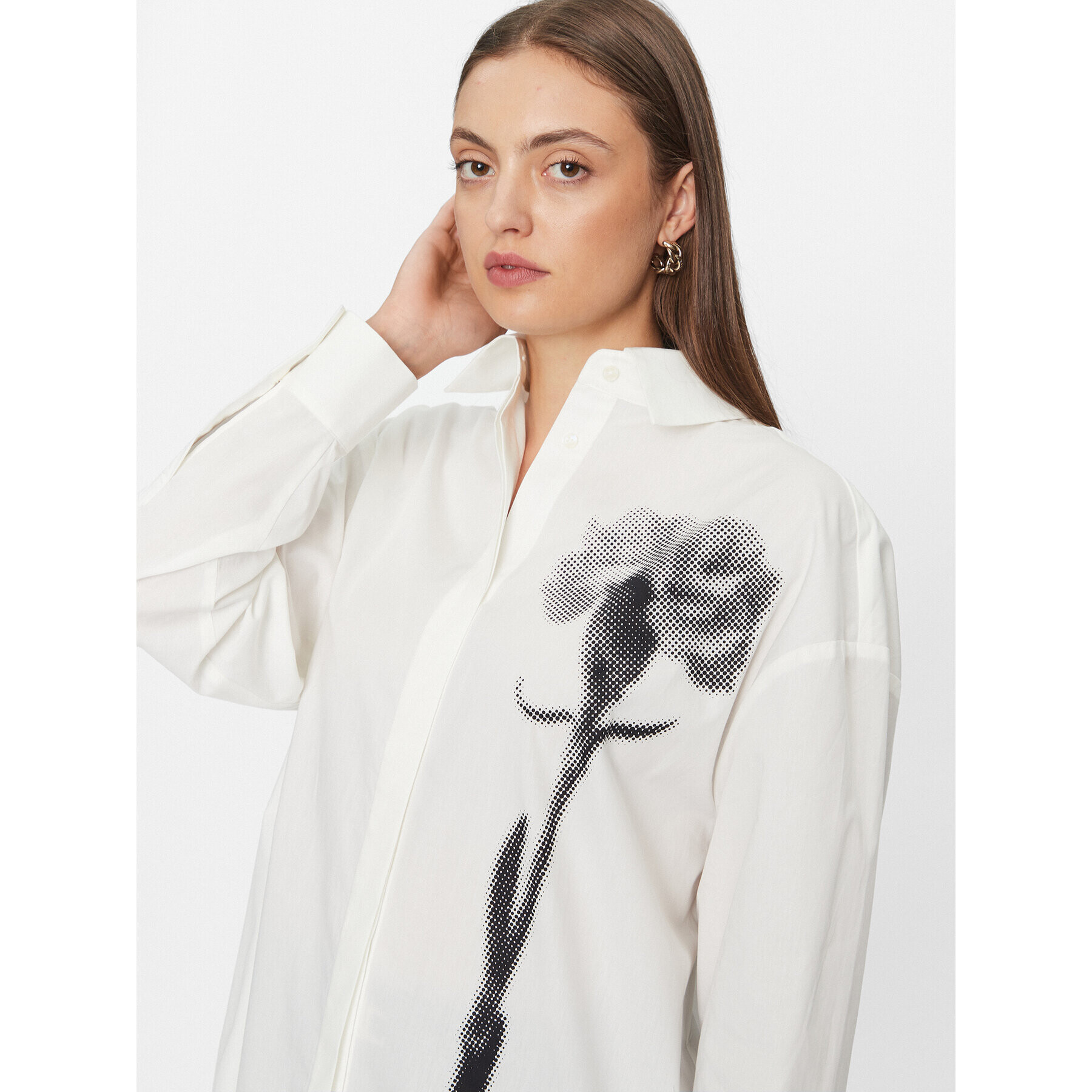 Desigual Риза 23WWCW15 Бял Loose Fit - Pepit.bg