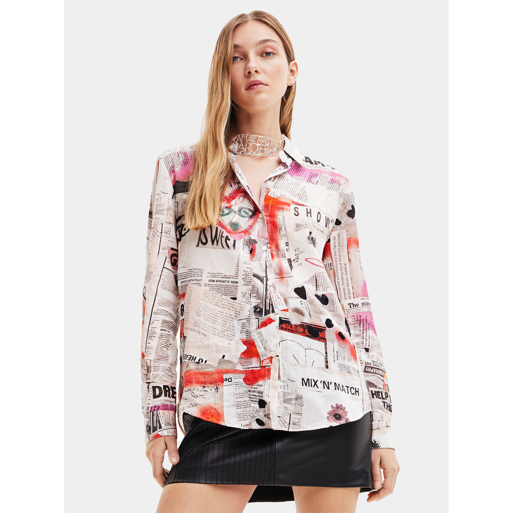 Desigual Риза 23WWCW21 Бял Regular Fit - Pepit.bg
