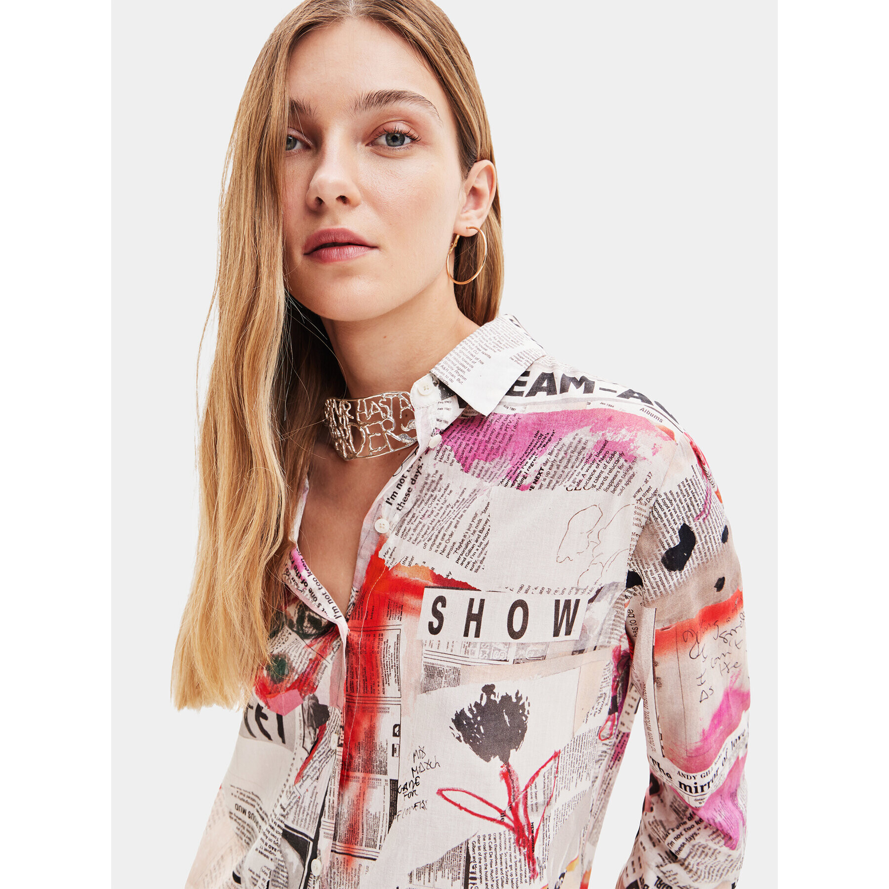 Desigual Риза 23WWCW21 Бял Regular Fit - Pepit.bg