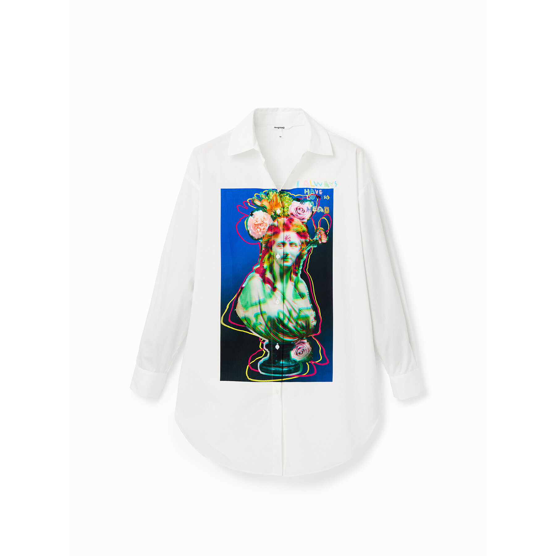 Desigual Риза Daphne 23SWCW22 Бял Oversize - Pepit.bg