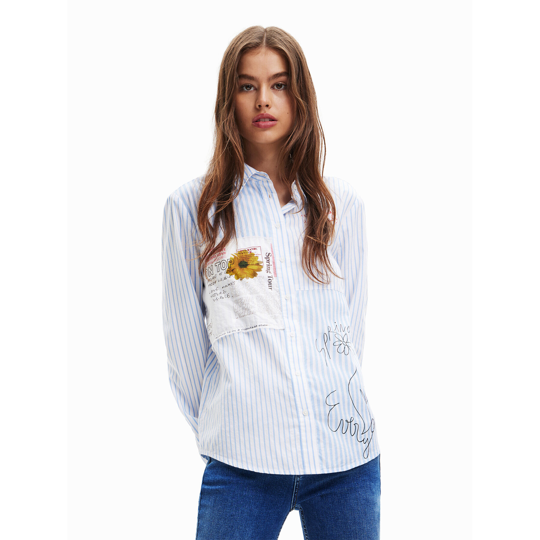 Desigual Риза Hamburgo 23SWCW43 Син Regular Fit - Pepit.bg