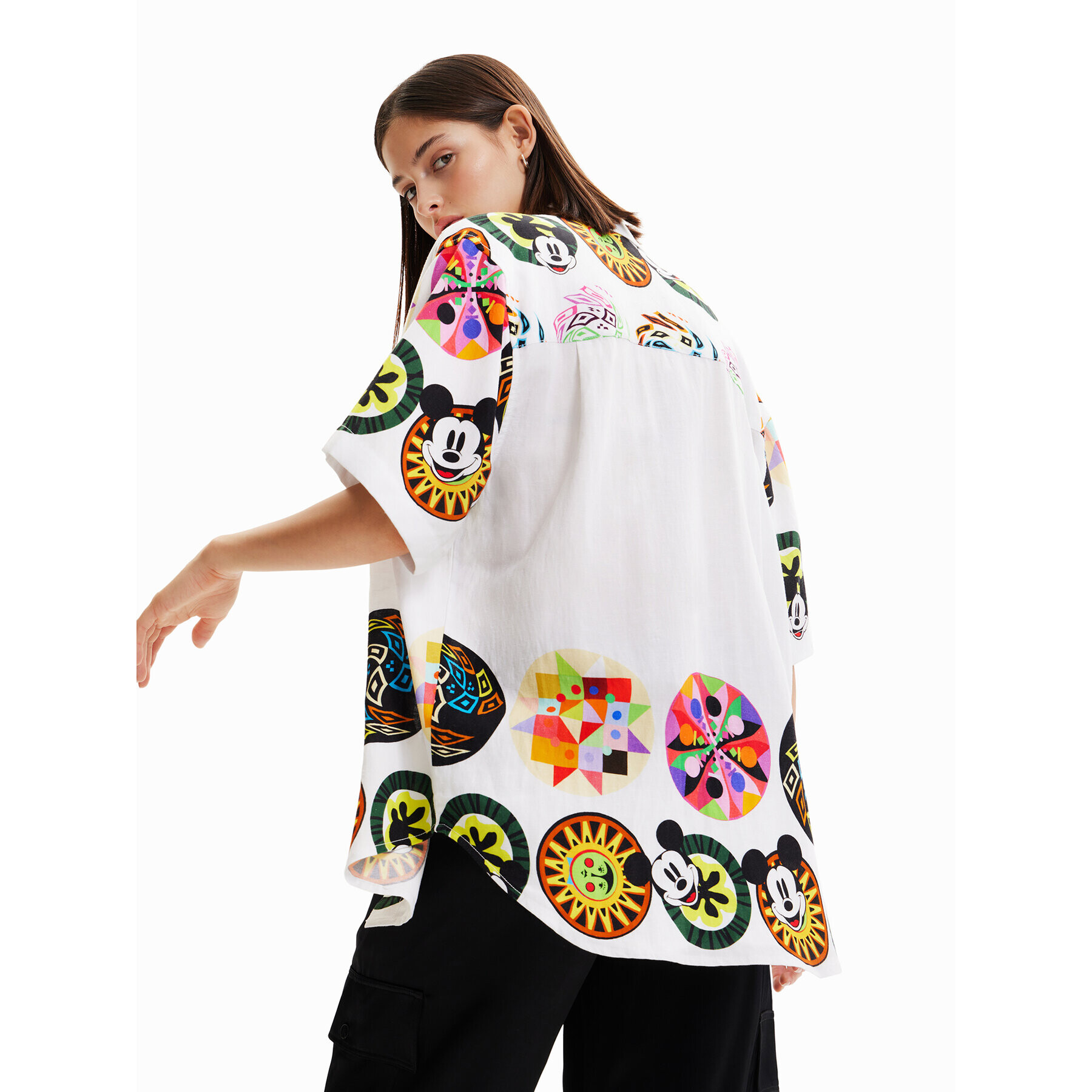 Desigual Риза MONSIEUR CHRISTIAN LACROIX DISNEY 23SWCW14 Бял Oversize - Pepit.bg