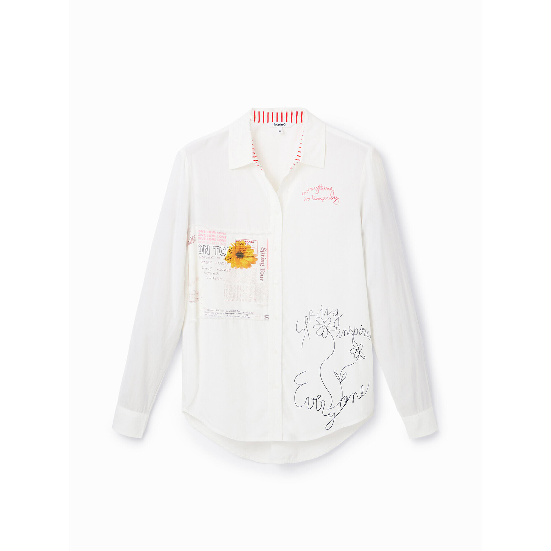 Desigual Риза Sweet Hamburgo 23SWCW48 Бял Regular Fit - Pepit.bg