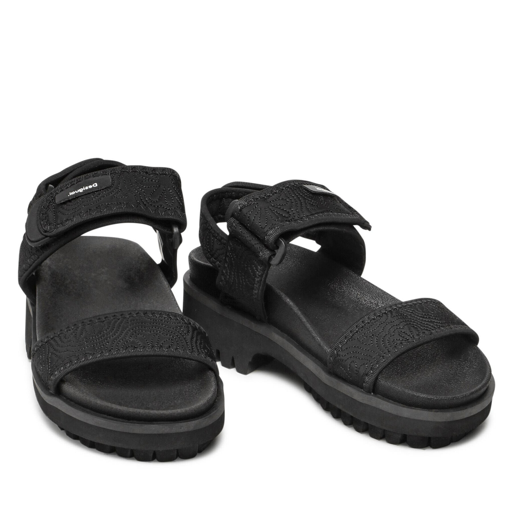 Desigual Сандали Track Sandal Daisy 22SSHA09 Черен - Pepit.bg