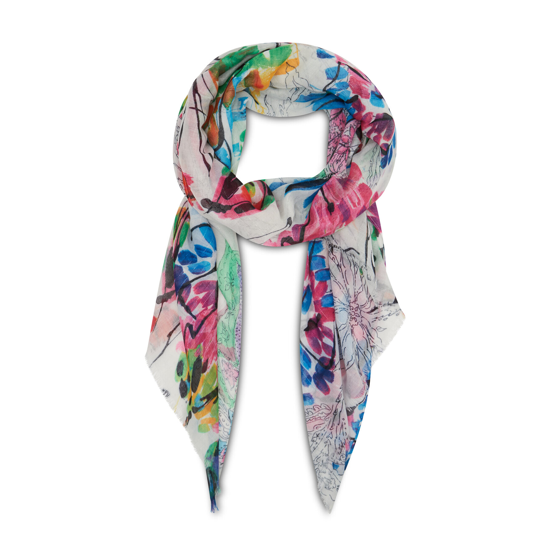 Desigual Шал 21SAWA41 Бял - Pepit.bg