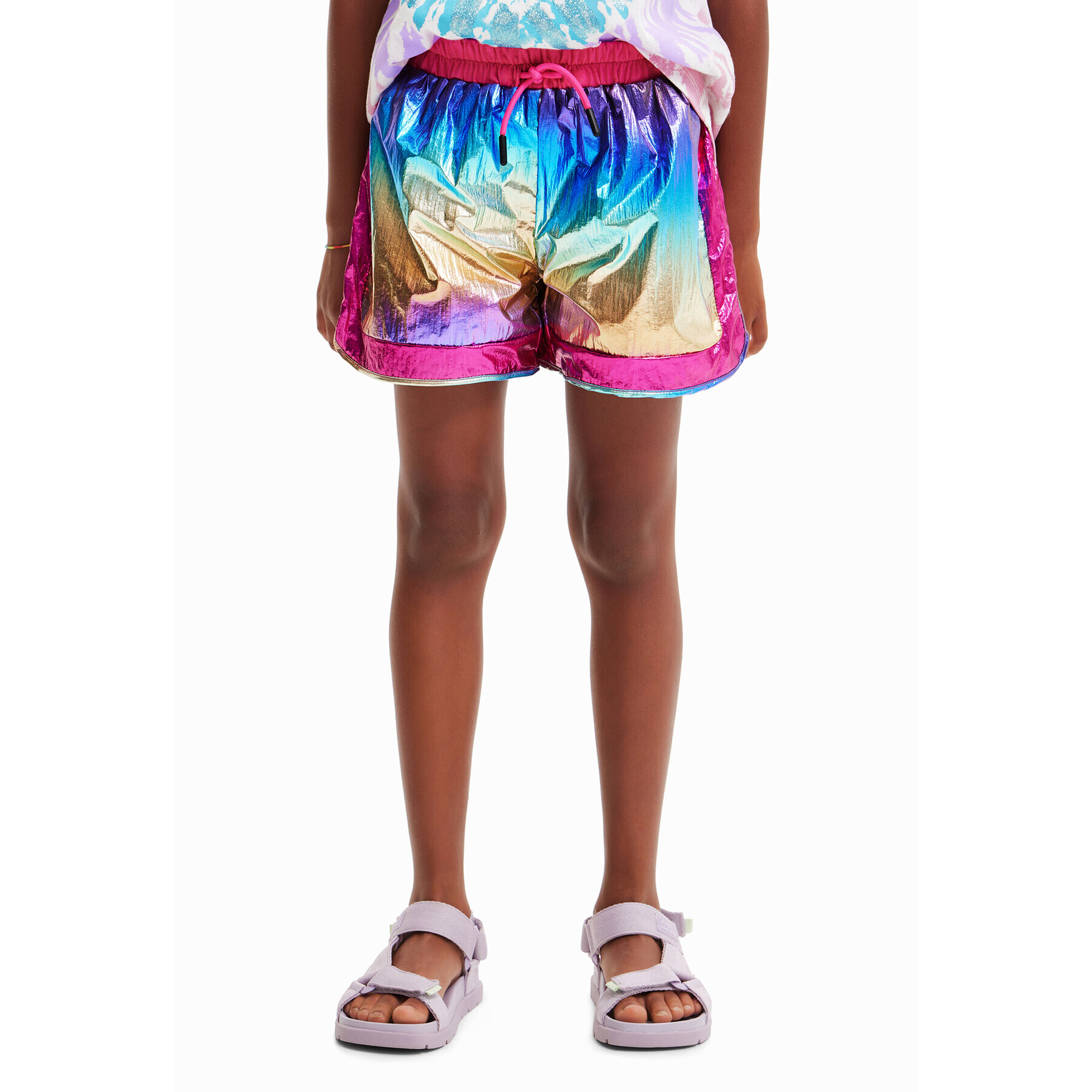 Desigual Шорти от плат 23SGPW02 Цветен Regular Fit - Pepit.bg