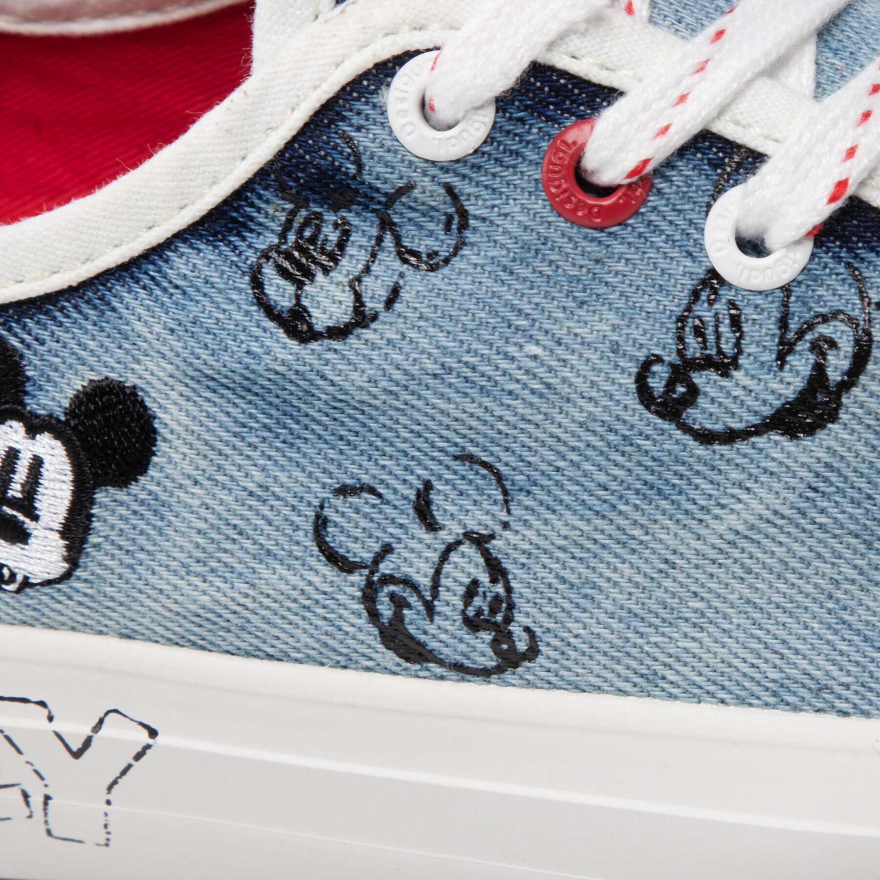 Desigual Сникърси Alpha Mickey Denim 22SSKD03 Син - Pepit.bg