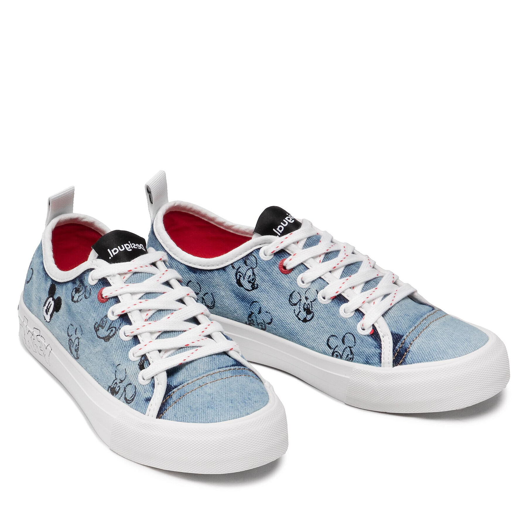 Desigual Сникърси Alpha Mickey Denim 22SSKD03 Син - Pepit.bg