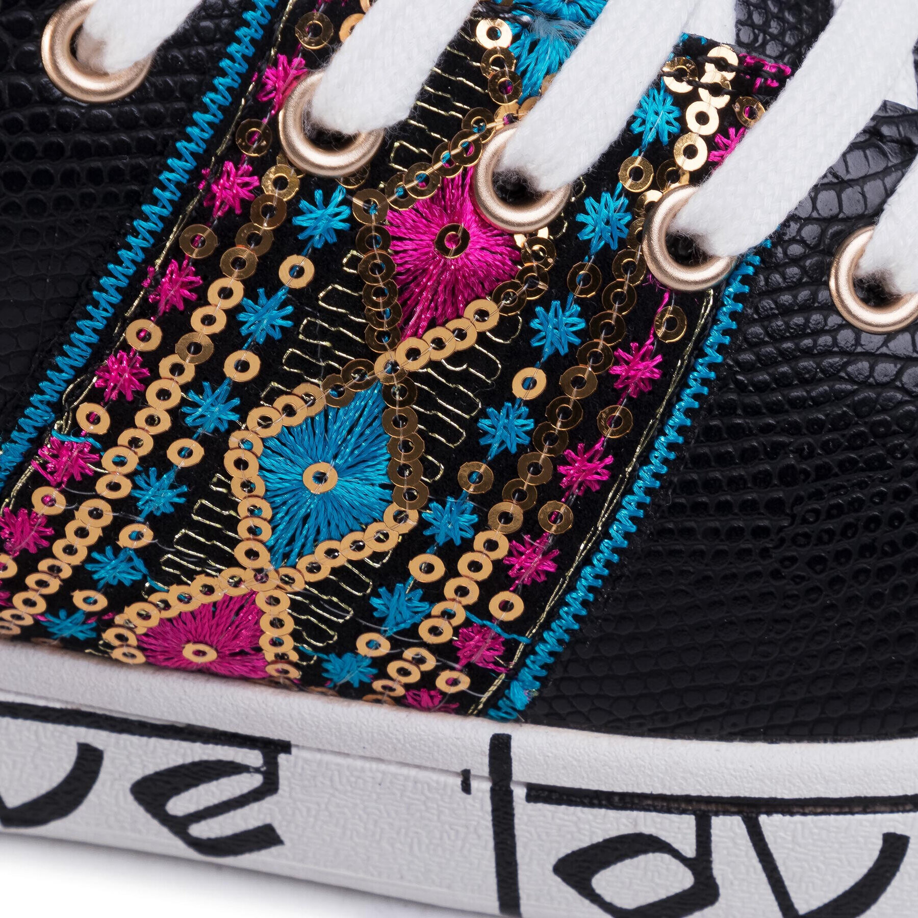 Desigual Сникърси Cosmic Exotic Indian 20SSKP26 Черен - Pepit.bg