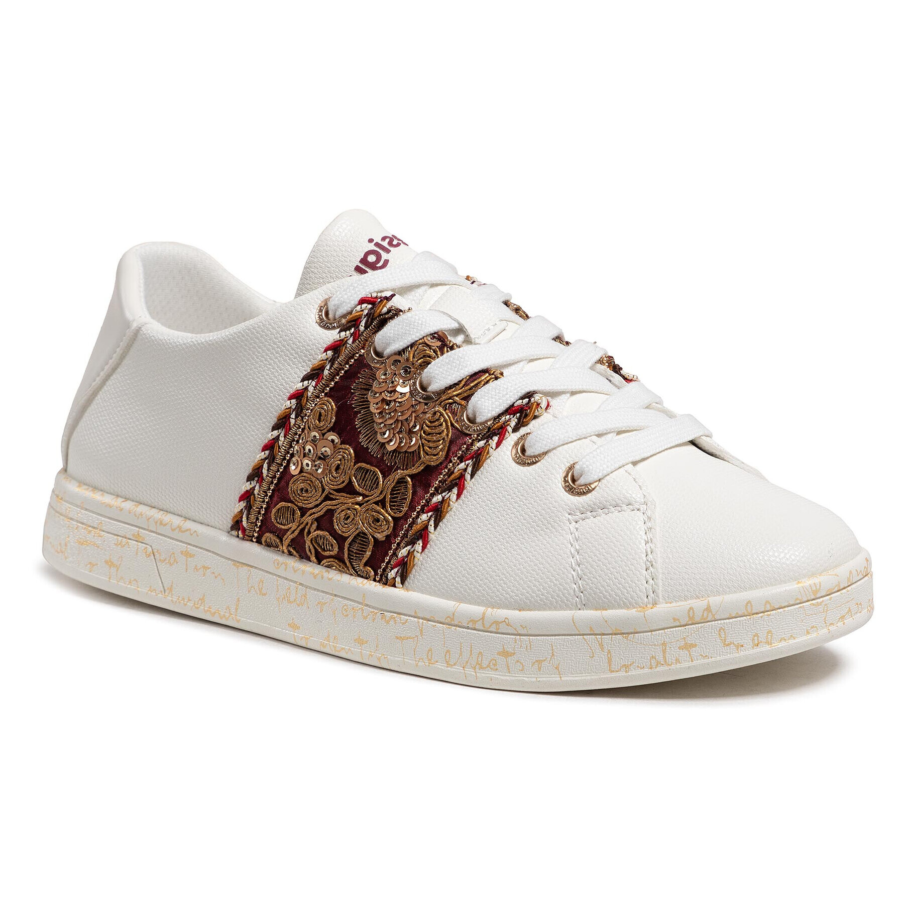 Desigual Сникърси Cosmic Exotic Lettering 21SSKP09 Бял - Pepit.bg