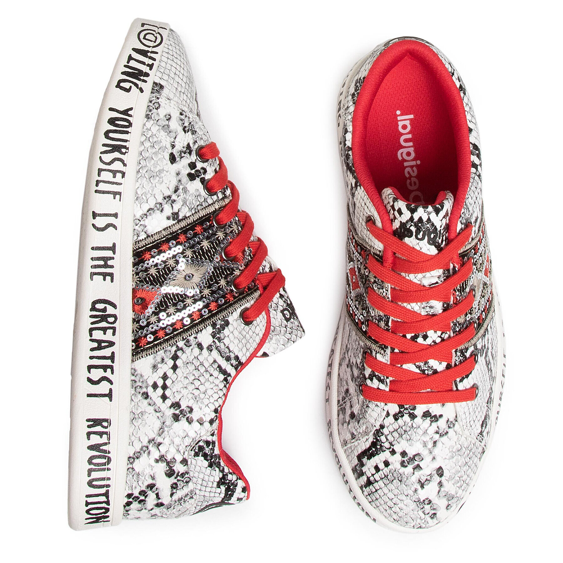 Desigual Сникърси Cosmic Exotic Snake20SSKP30 Бял - Pepit.bg