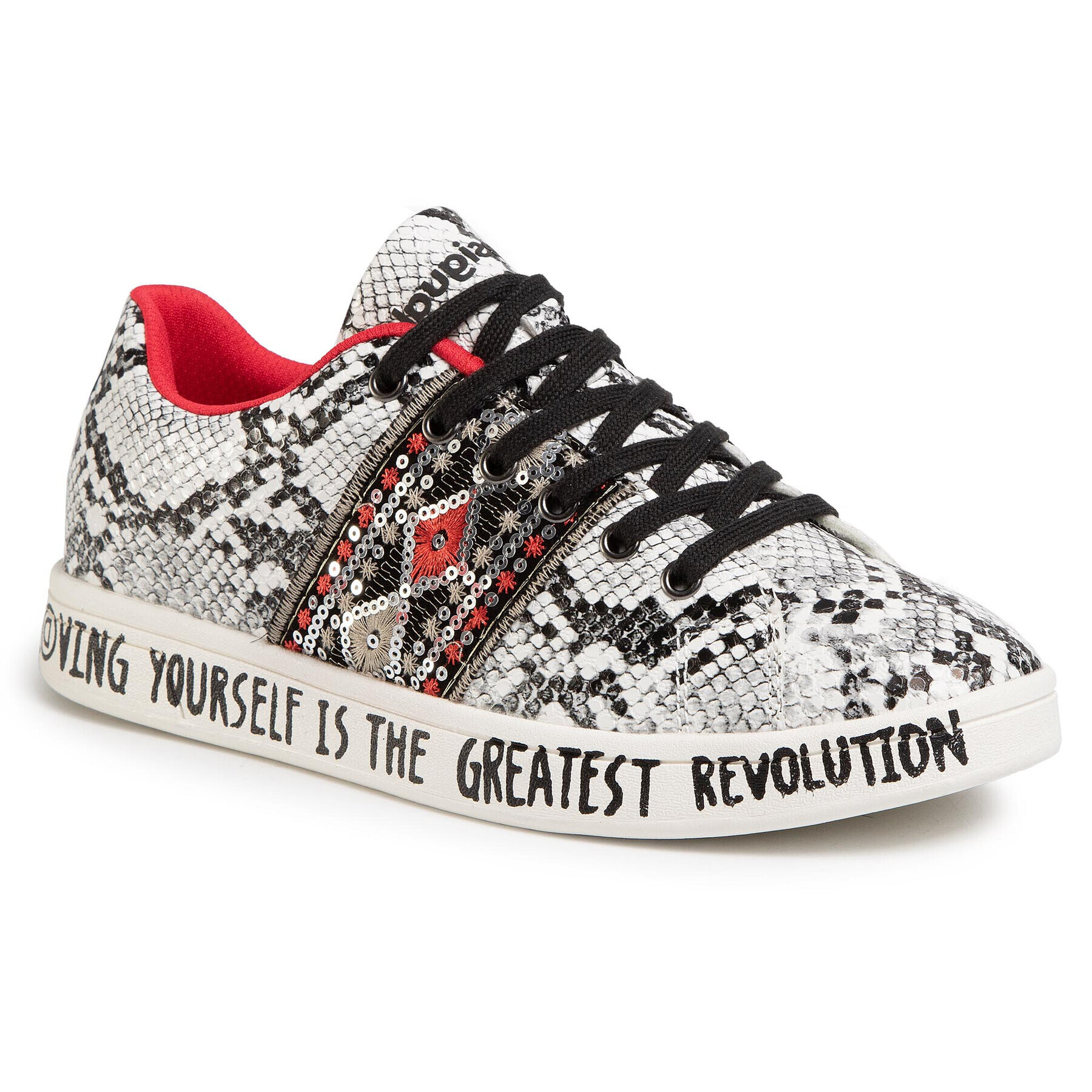 Desigual Сникърси Cosmic Exotic Snake20SSKP30 Бял - Pepit.bg