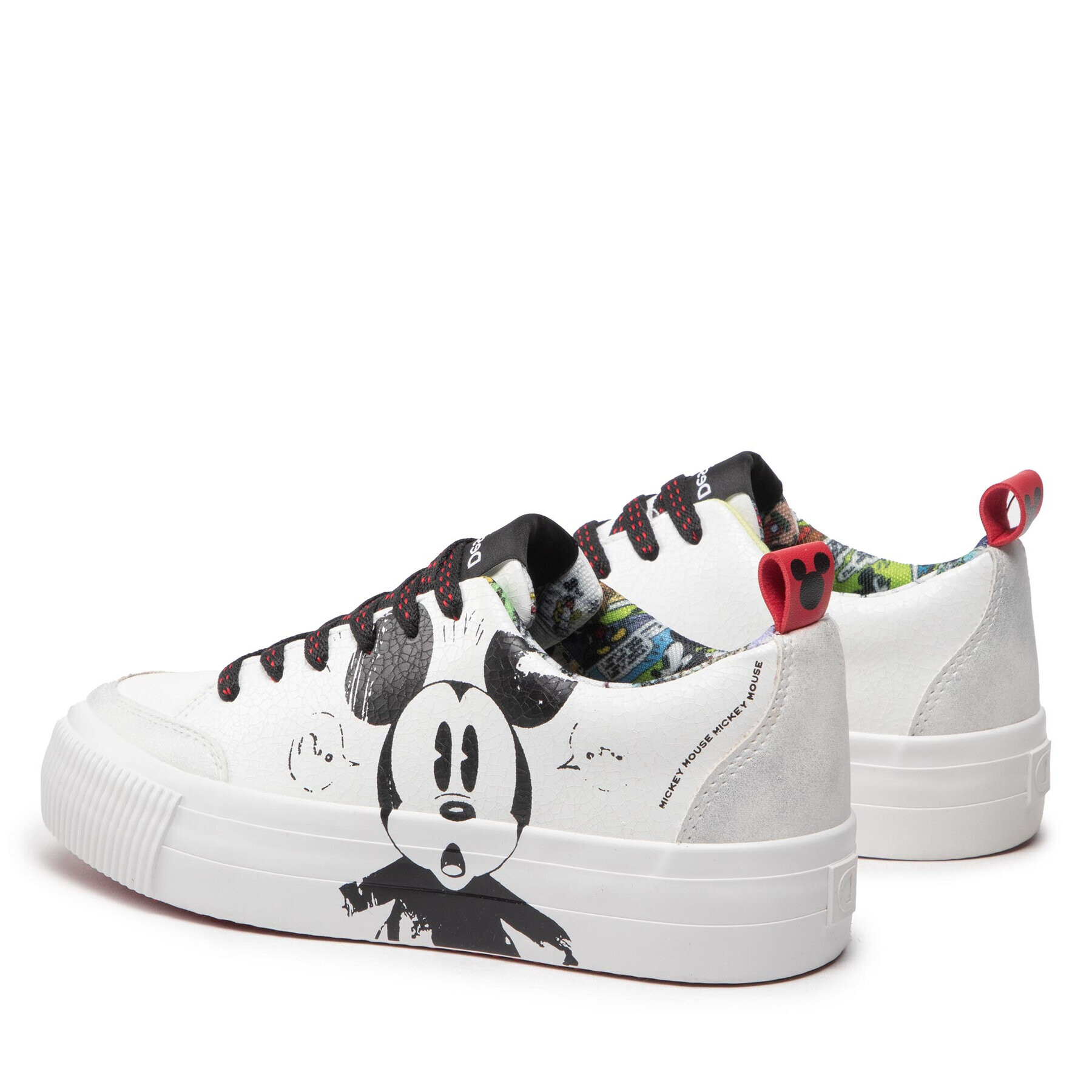 Desigual Сникърси Mickey Crack 22WSKP29 Бял - Pepit.bg