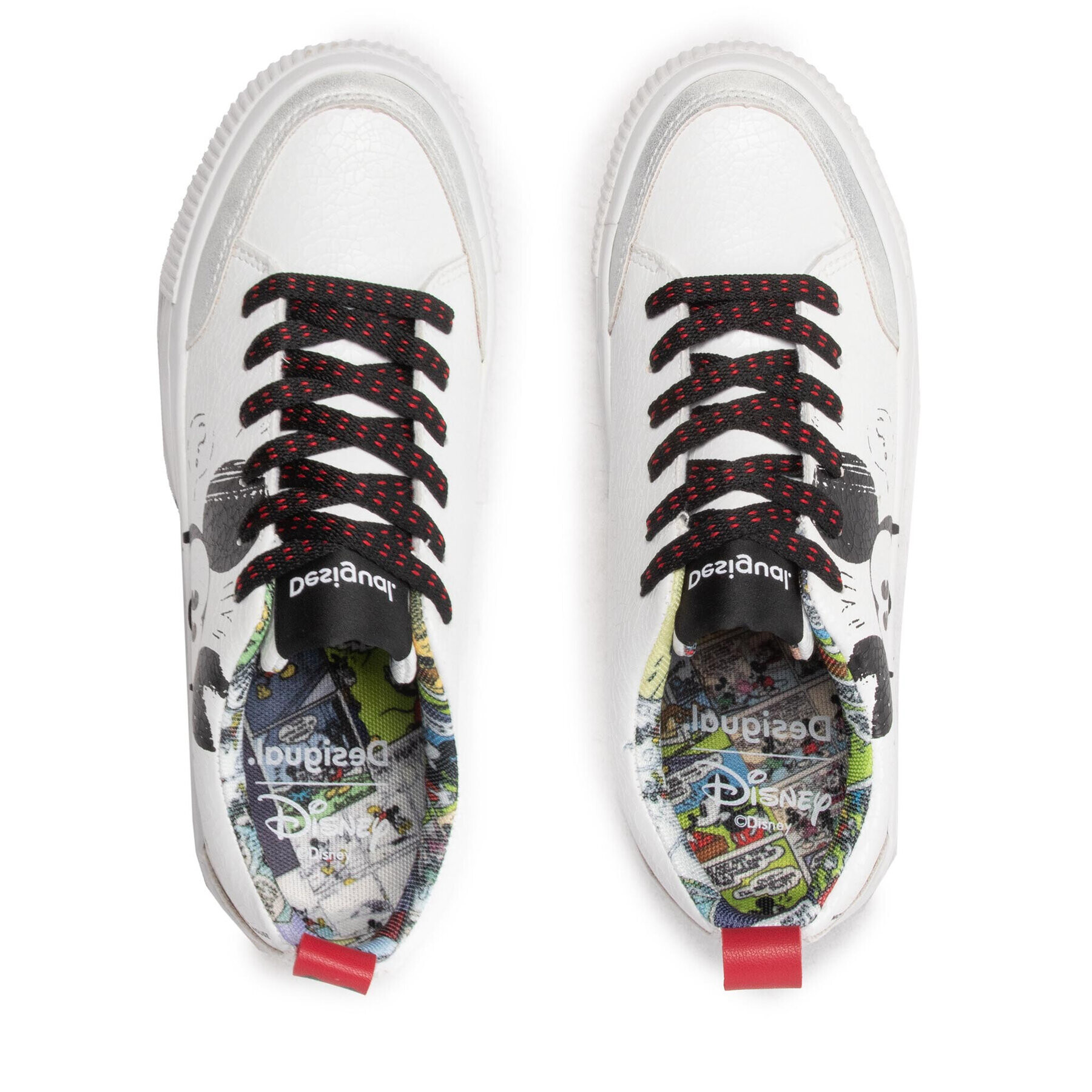 Desigual Сникърси Mickey Crack 22WSKP29 Бял - Pepit.bg