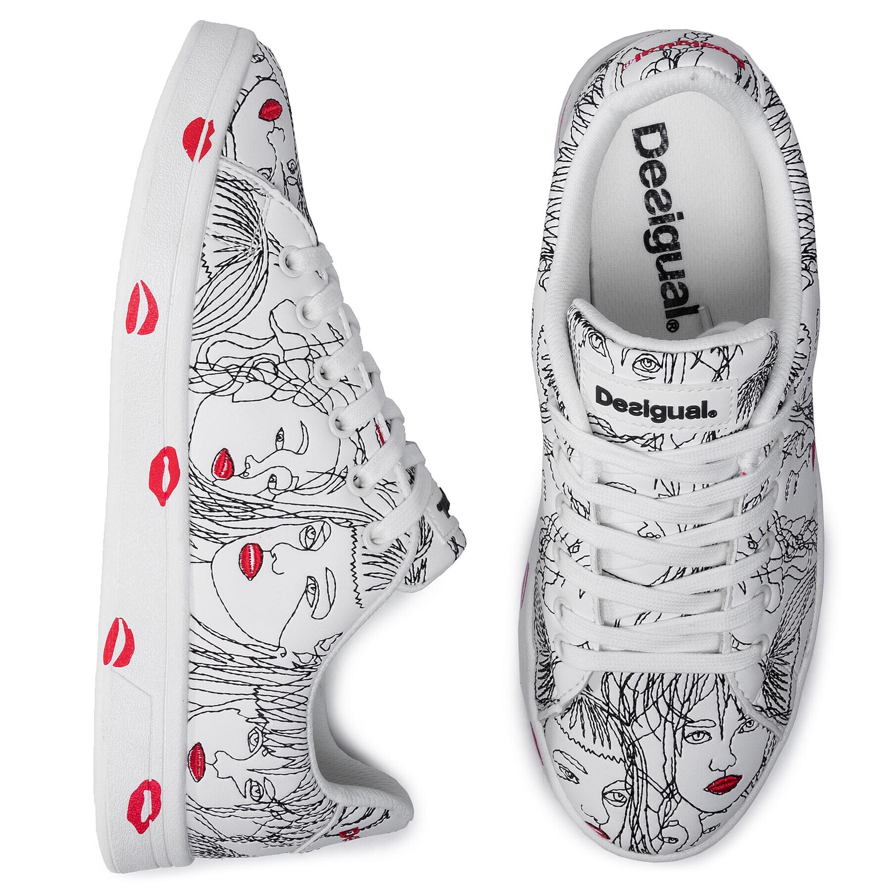 Desigual Сникърси Shoes Cosmic Caras 19WSKP01 Бял - Pepit.bg