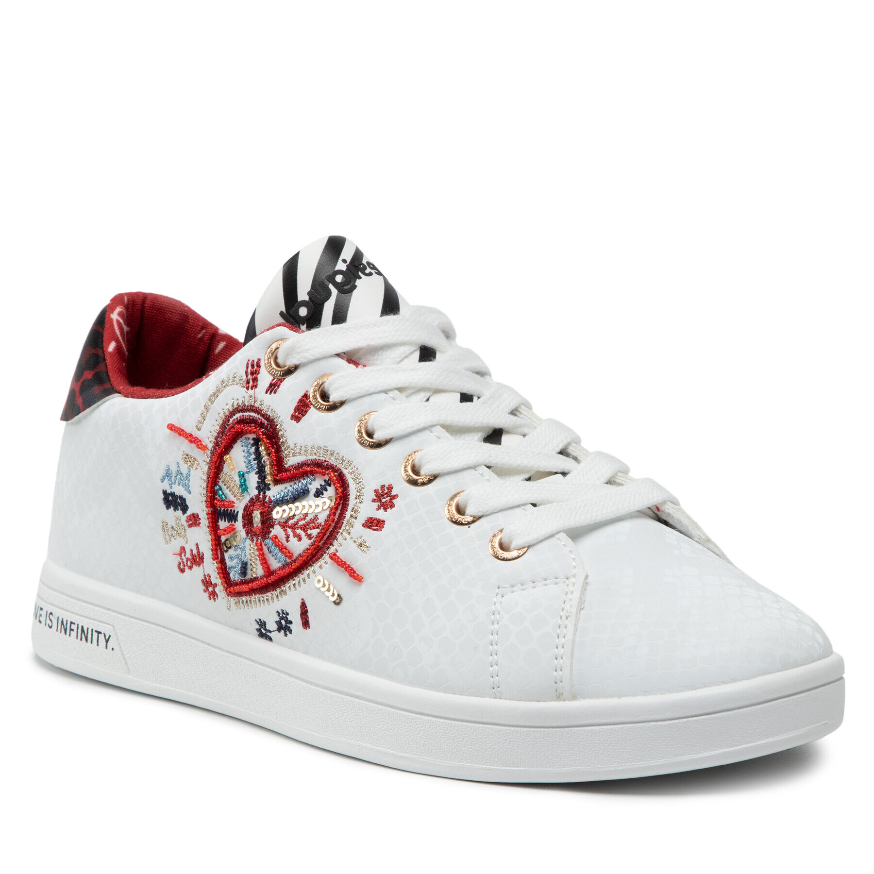 Desigual Сникърси Shoes Cosmic Heart 21WSKP07 Бял - Pepit.bg