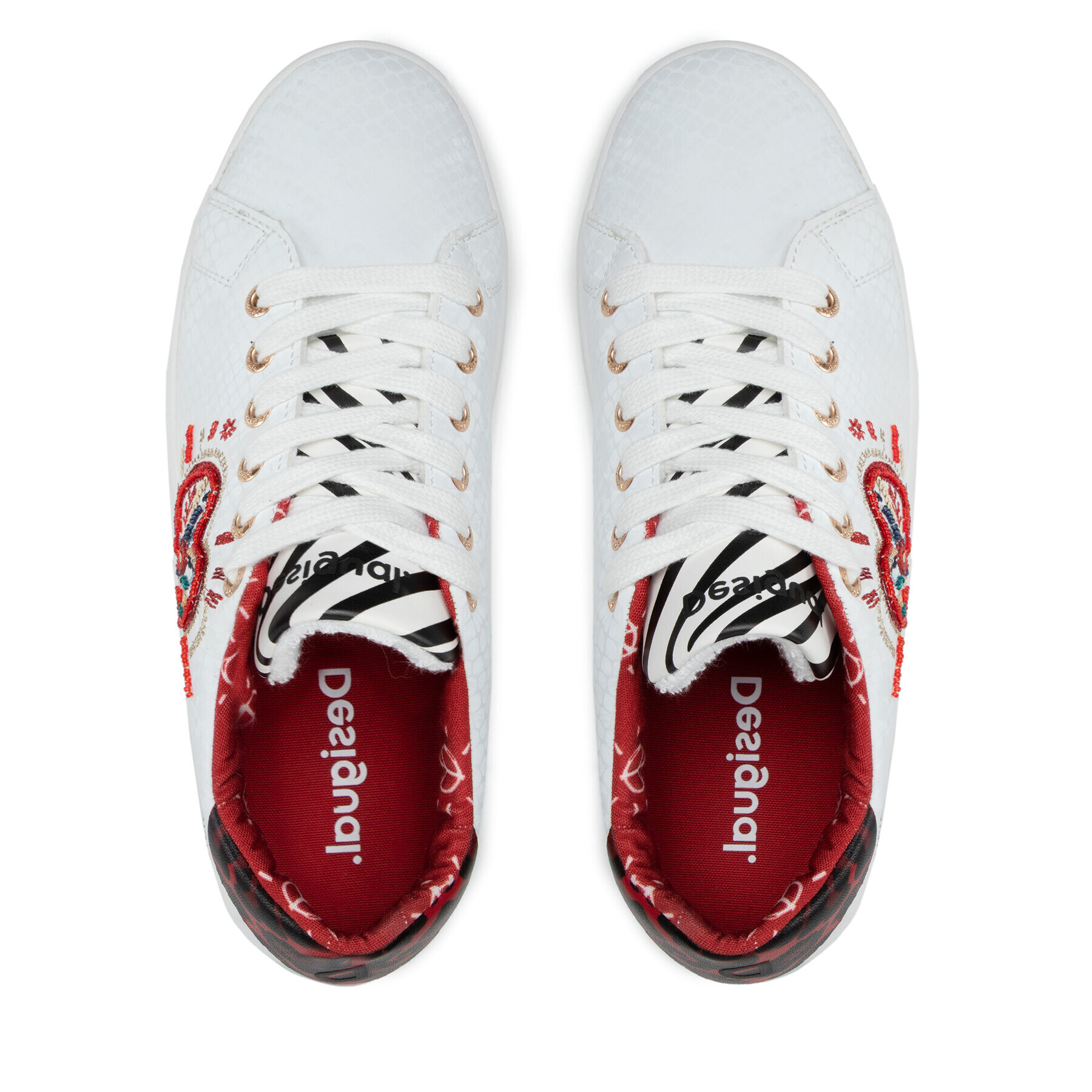 Desigual Сникърси Shoes Cosmic Heart 21WSKP07 Бял - Pepit.bg