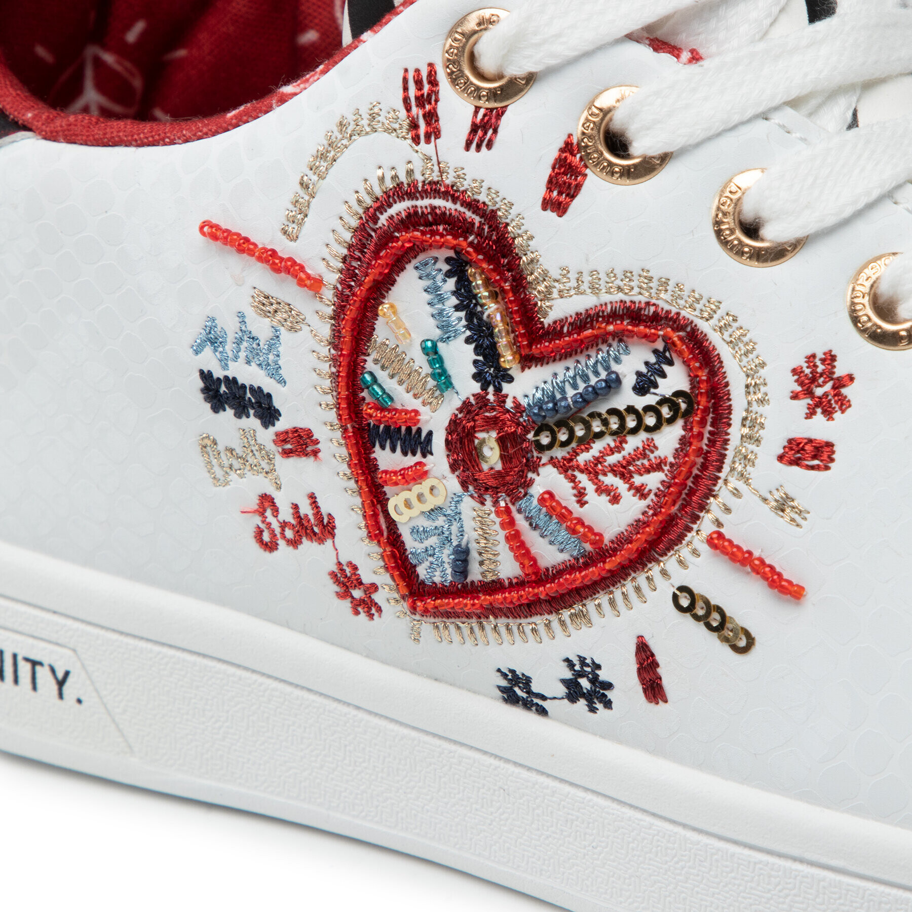 Desigual Сникърси Shoes Cosmic Heart 21WSKP07 Бял - Pepit.bg