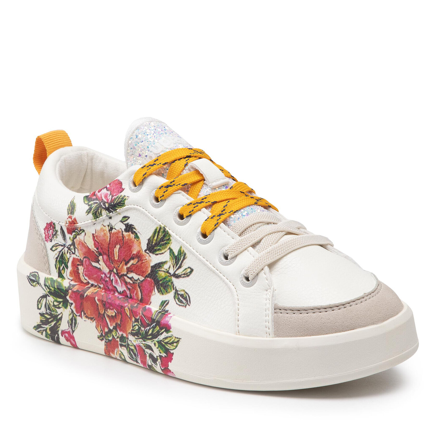 Desigual Сникърси Shoes Fancy Flower 21WSKP17 Бял - Pepit.bg