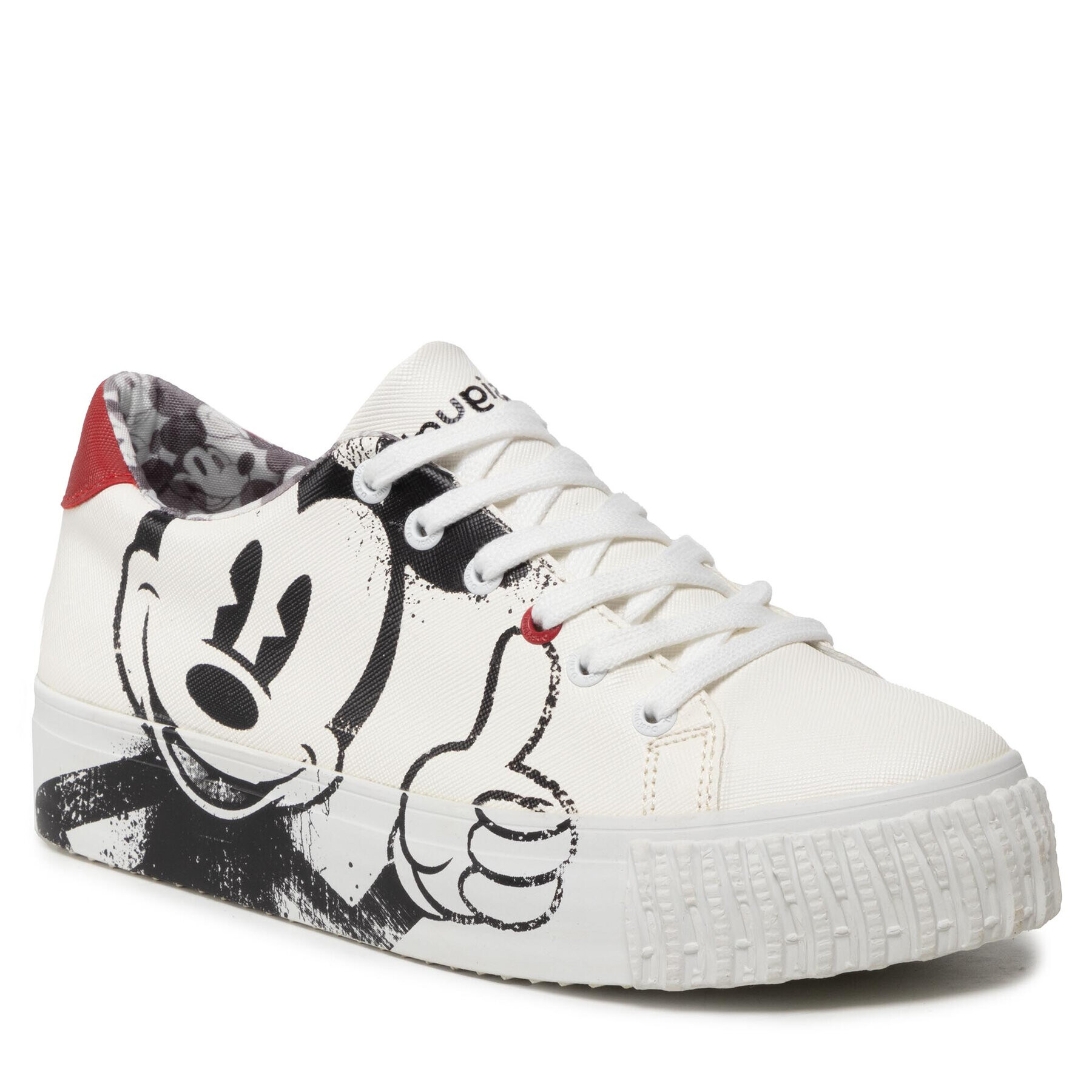 Desigual Сникърси Street Mickey 22SSKP24 Бял - Pepit.bg