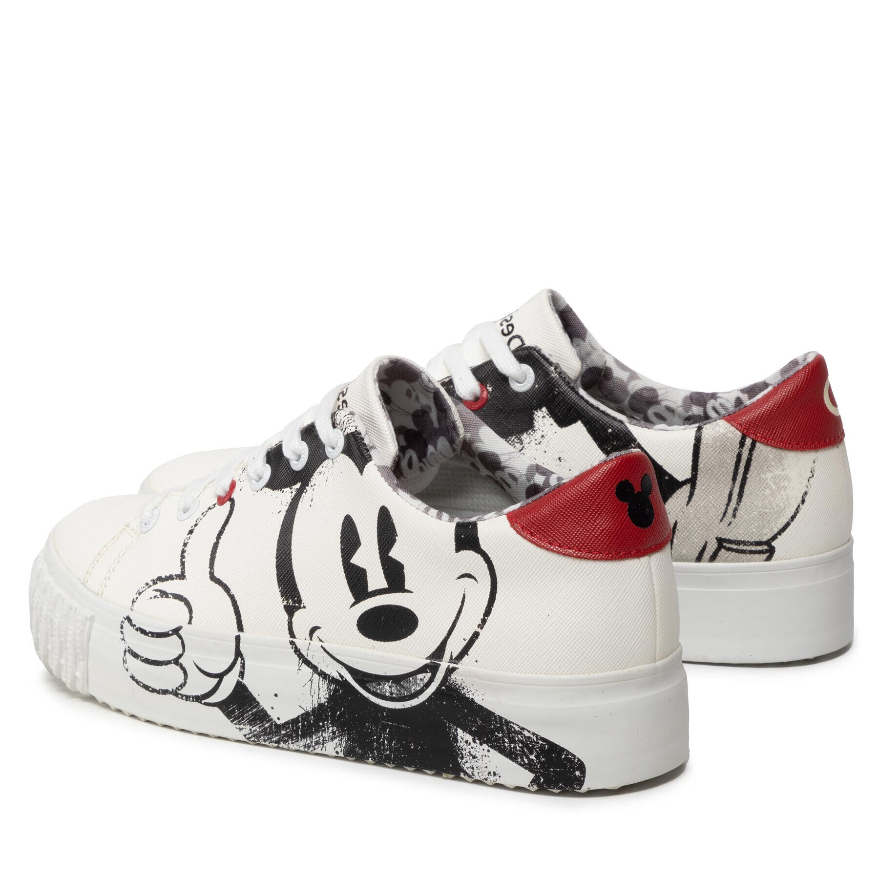 Desigual Сникърси Street Mickey 22SSKP24 Бял - Pepit.bg