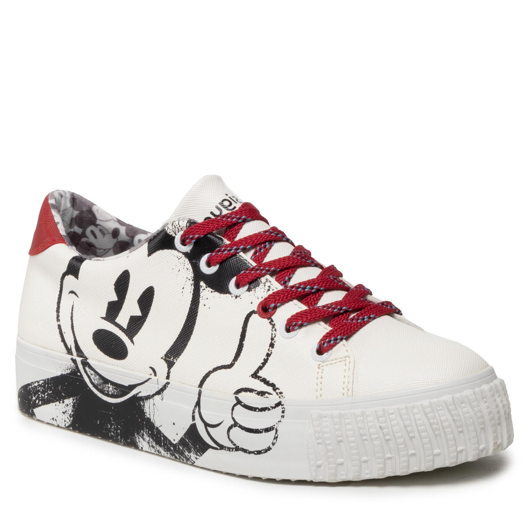 Desigual Сникърси Street Mickey 22SSKP24 Бял - Pepit.bg