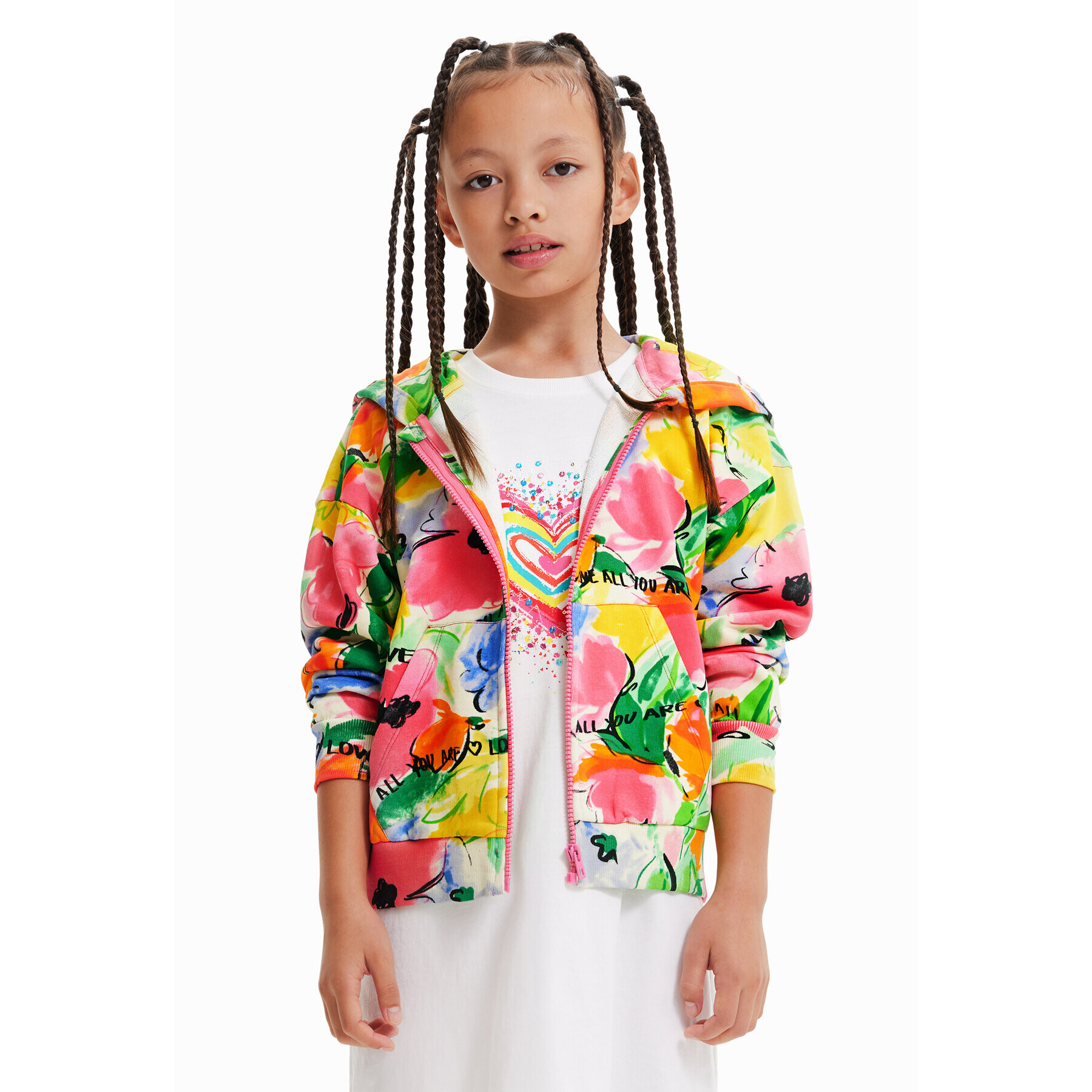 Desigual Суитшърт 23SGSK13 Розов Oversize - Pepit.bg