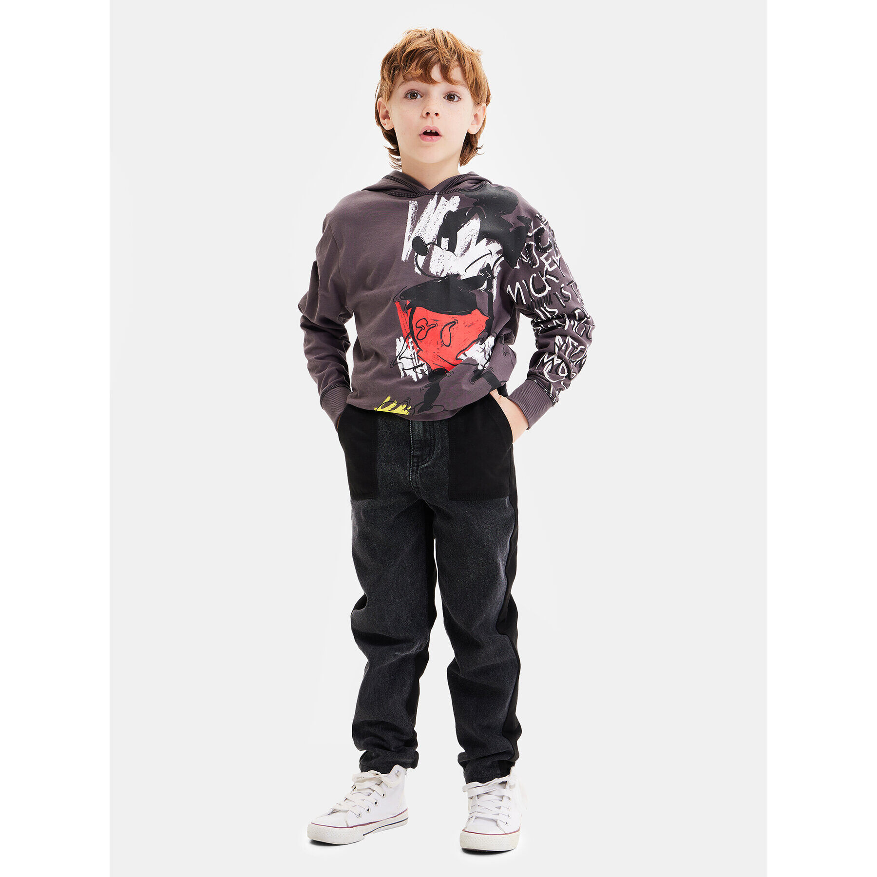 Desigual Суитшърт 23WBTK04 Сив Regular Fit - Pepit.bg