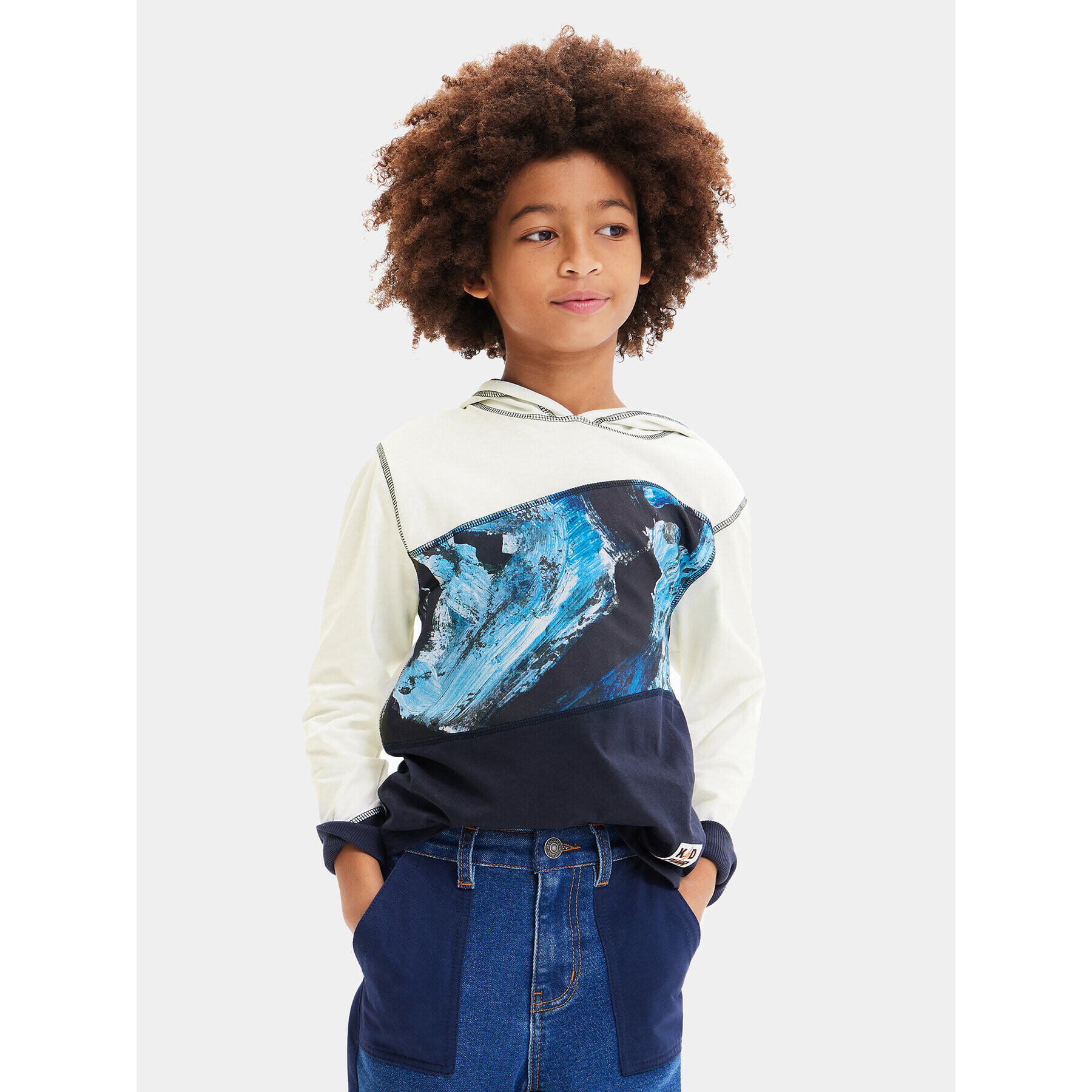 Desigual Суитшърт 23WBTK06 Екрю Regular Fit - Pepit.bg