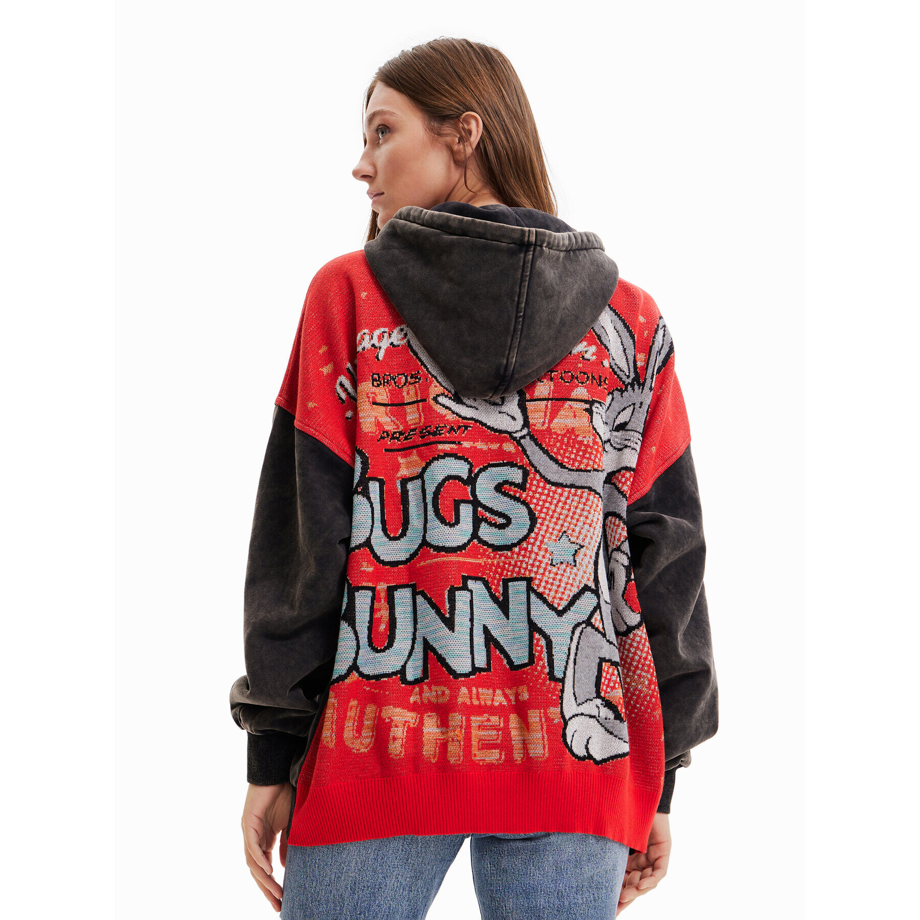 Desigual Суитшърт LOONEY TUNES Bunny Star 23SWSK23 Черен Oversize - Pepit.bg