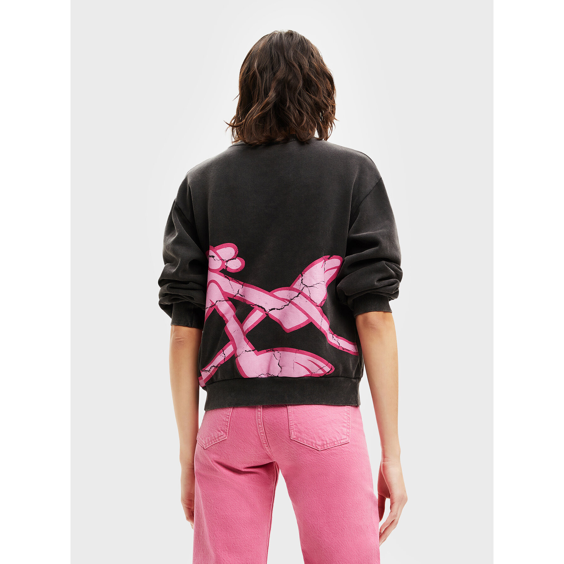 Desigual Суитшърт PINK PANTHER 22WWSK45 Сив Regular Fit - Pepit.bg