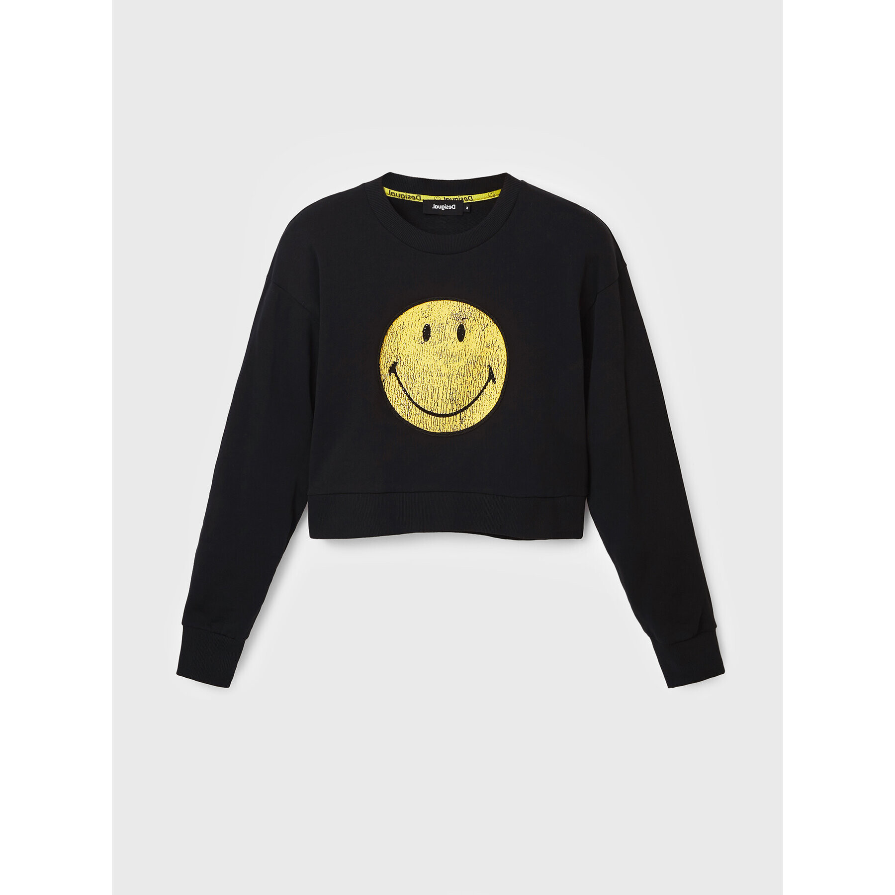 Desigual Суитшърт SMILEY 22WWSK35 Черен Relaxed Fit - Pepit.bg