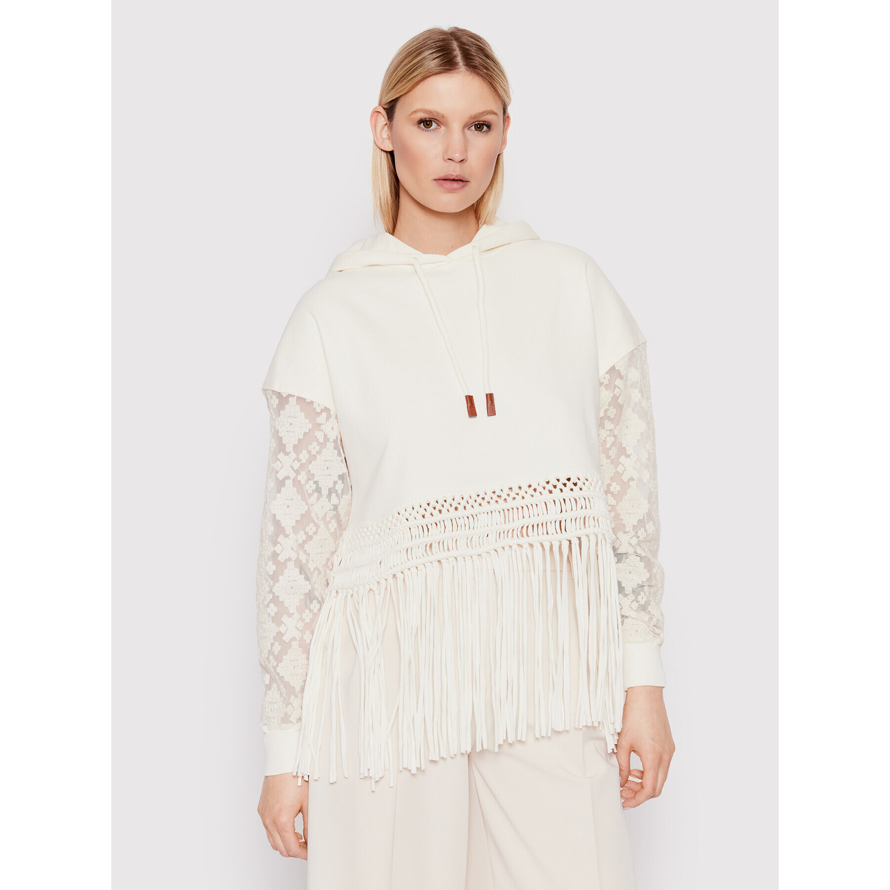 Desigual Суитшърт Tulum 22SWSK03 Бежов Oversize - Pepit.bg