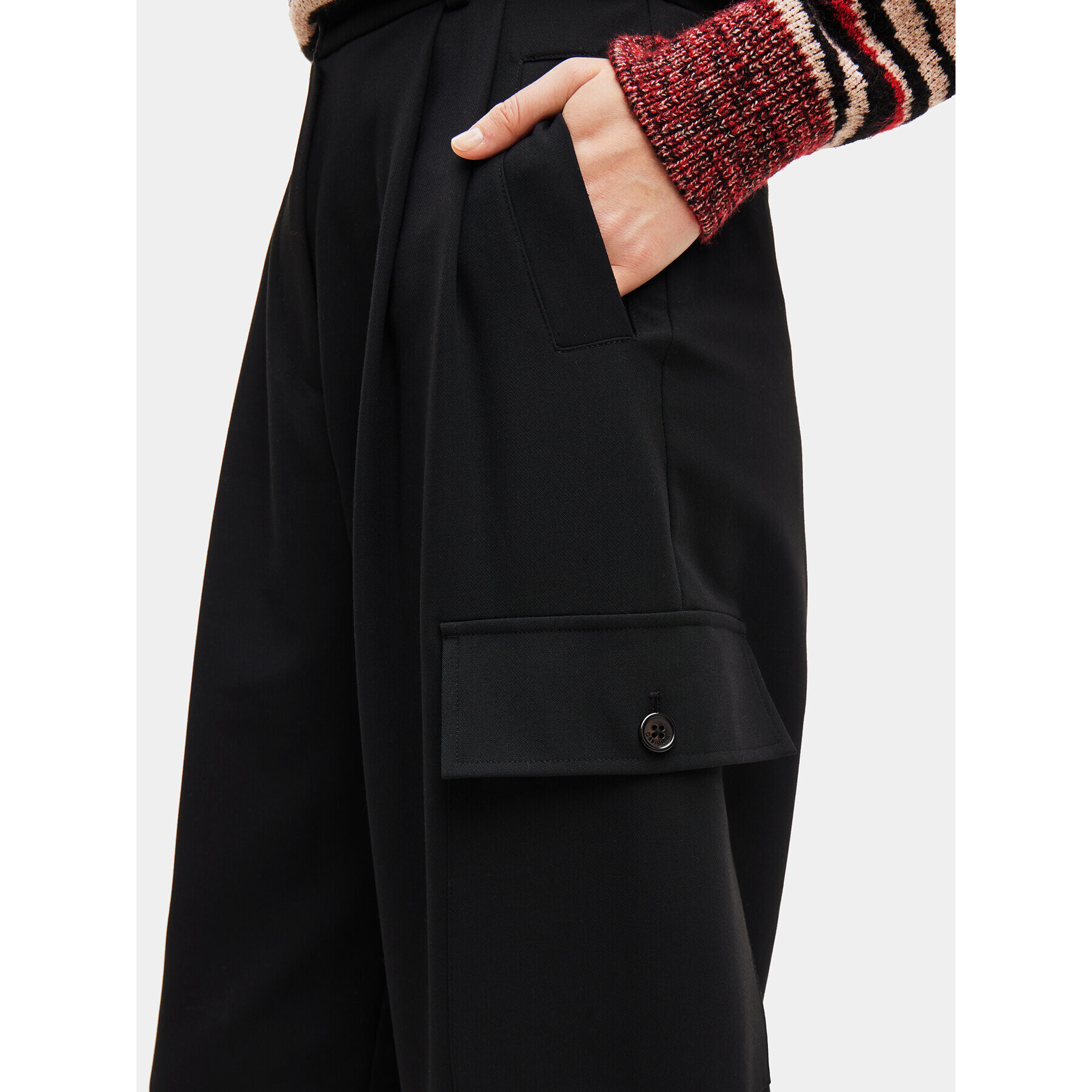 Desigual Текстилни панталони 23WWPW06 Черен Cargo Fit - Pepit.bg