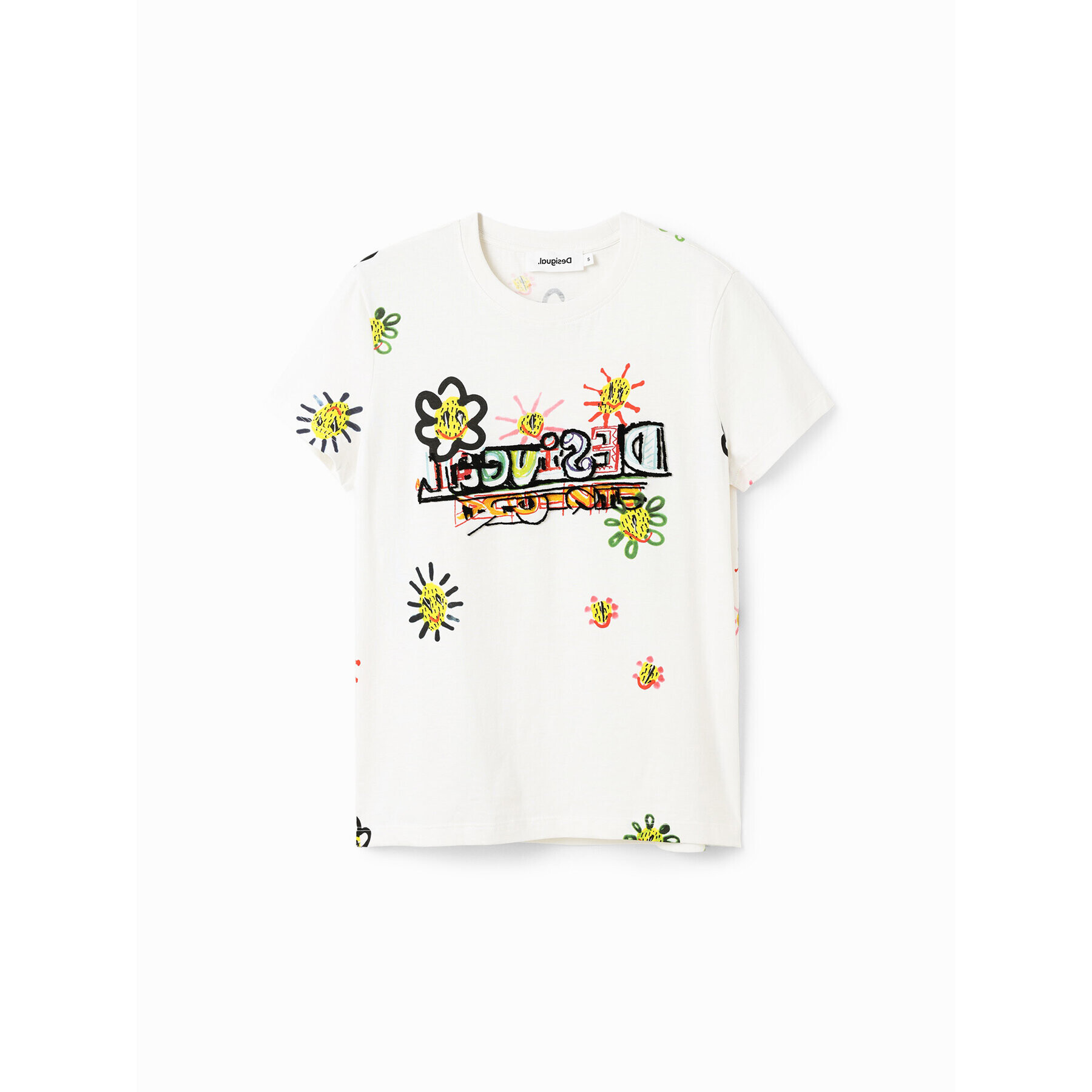 Desigual Тишърт 23SWTKAJ Бежов Regular Fit - Pepit.bg