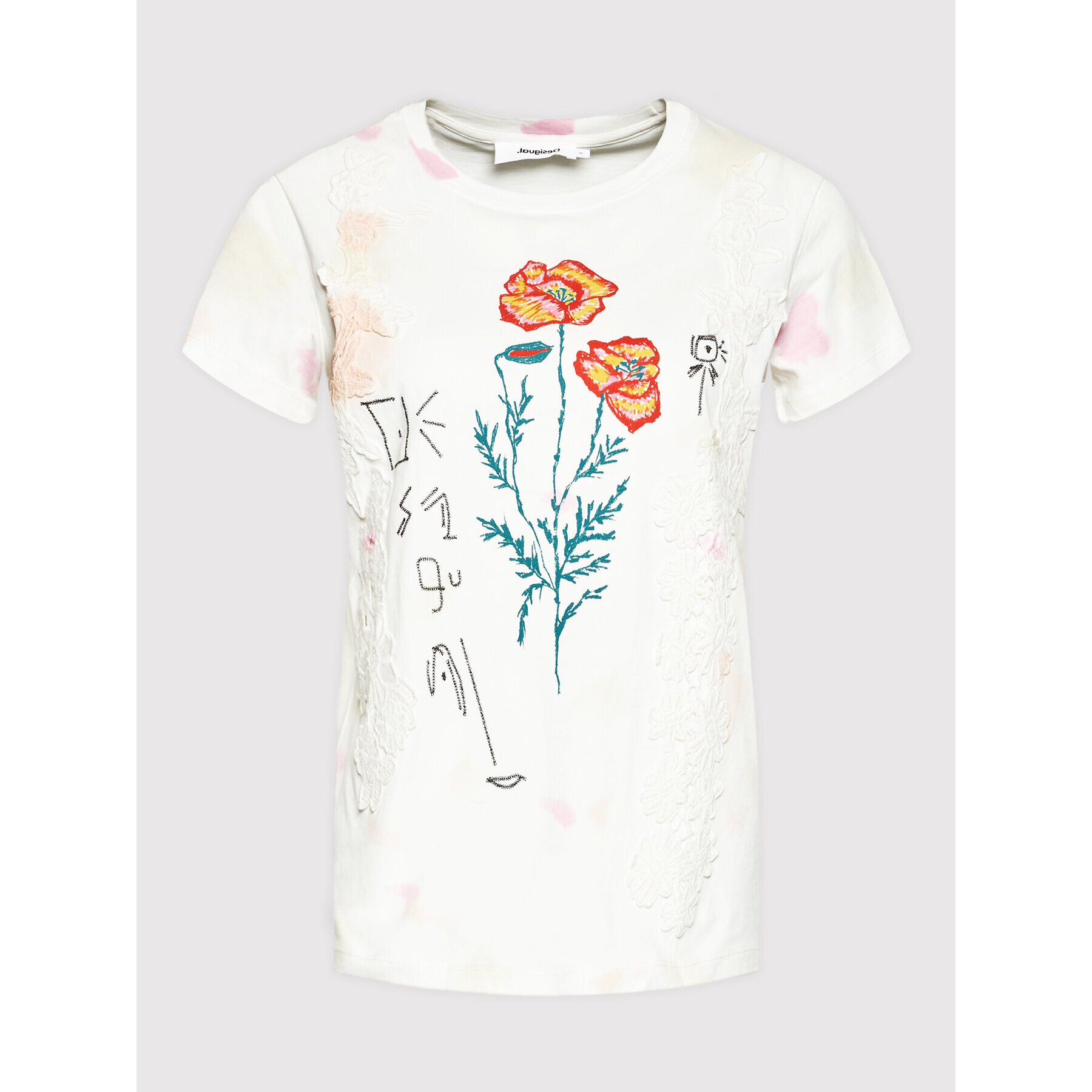 Desigual Тишърт Altea 22SWTKAV Бял Regular Fit - Pepit.bg