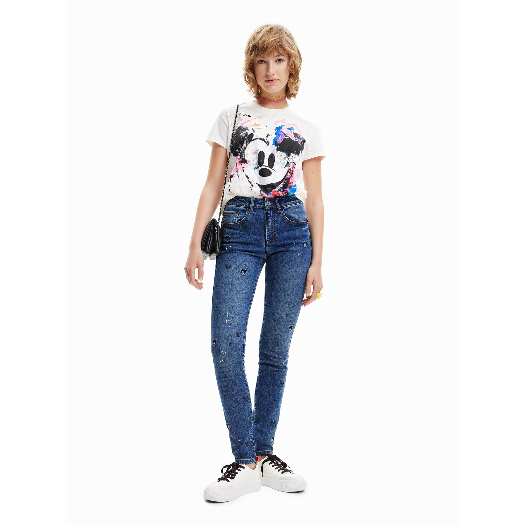 Desigual Тишърт DISNEY 23SWTK59 Бял Regular Fit - Pepit.bg