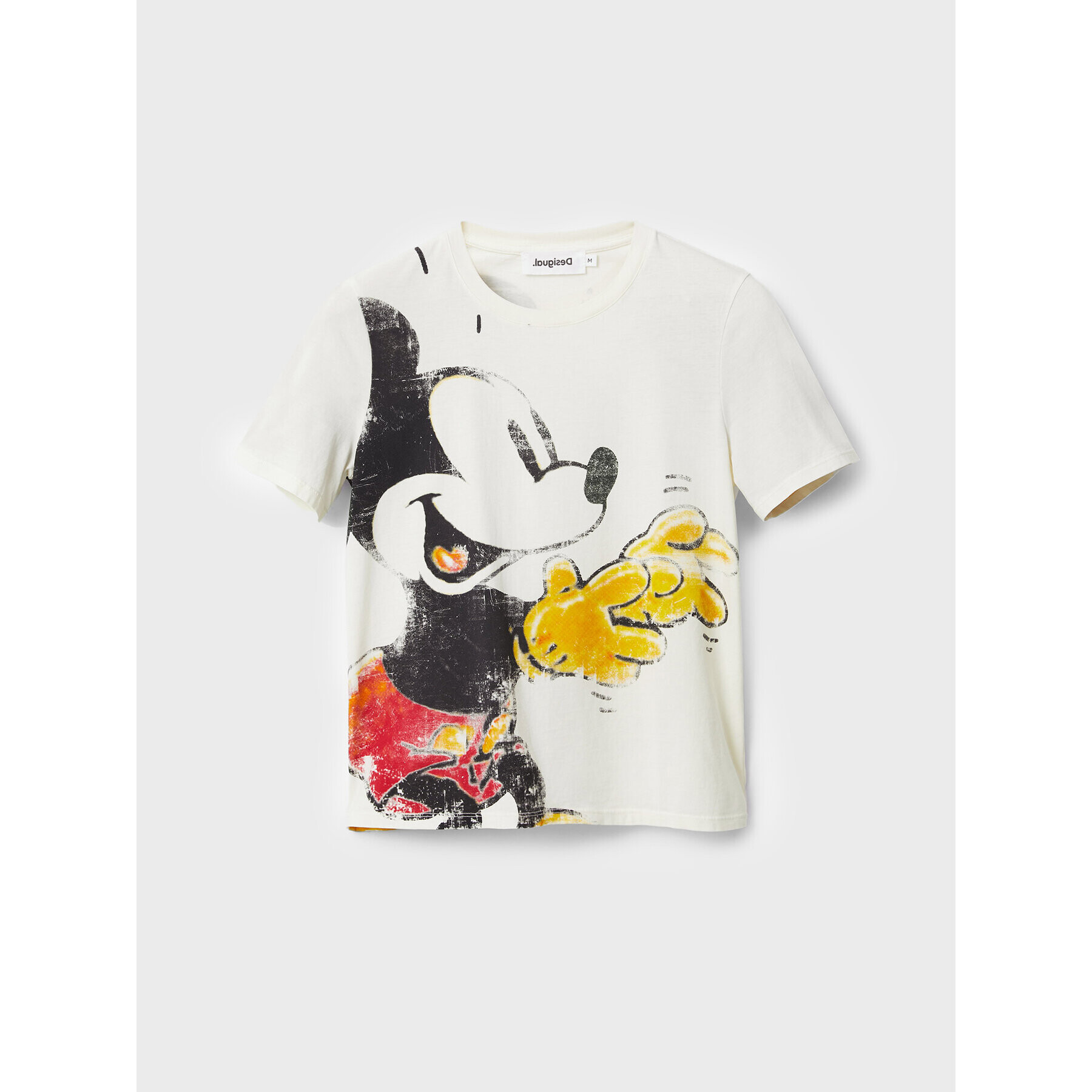 Desigual Тишърт DISNEY Mickey 22WWTK80 Бял Regular Fit - Pepit.bg