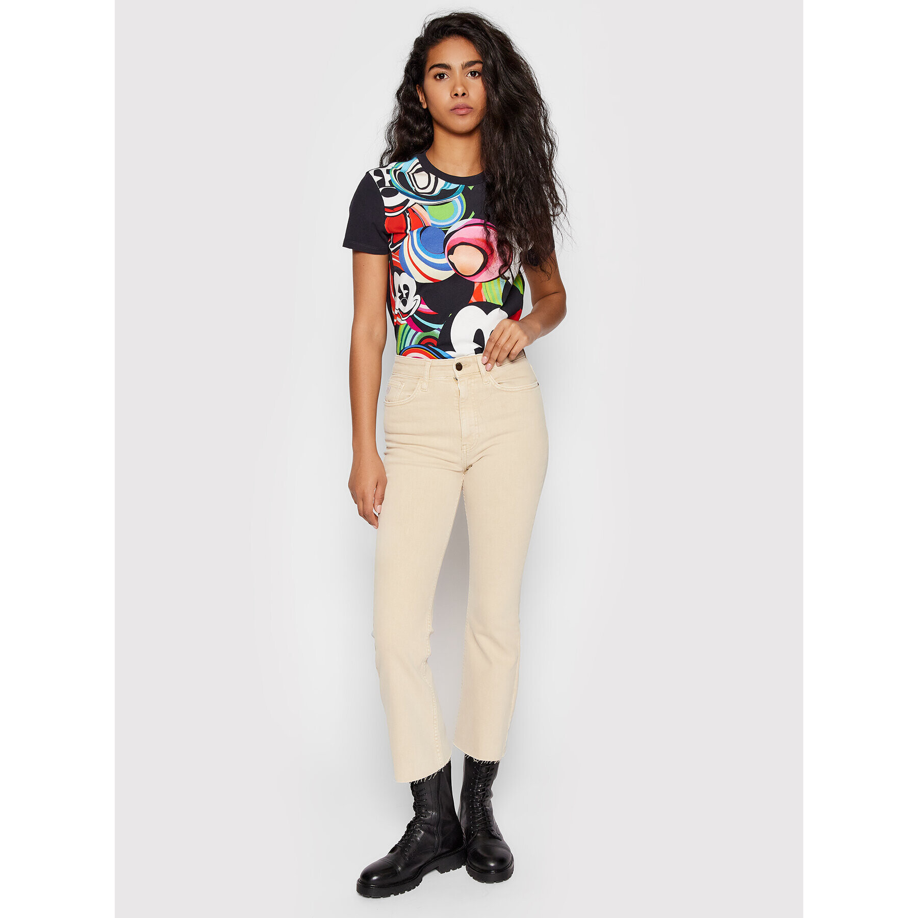 Desigual Тишърт DISNEY Mickey Marbles 22SWTKAP Черен Regular Fit - Pepit.bg