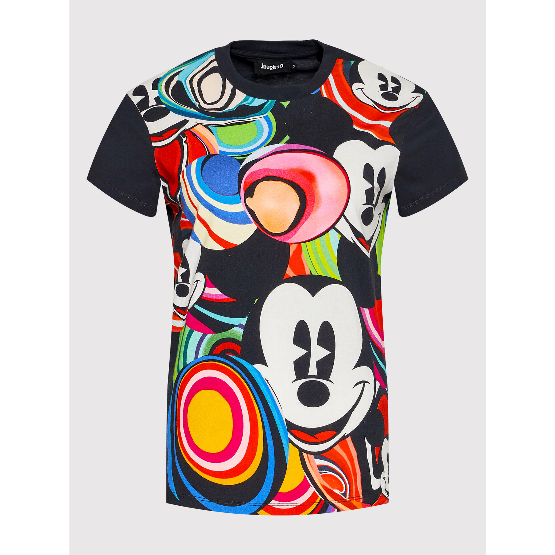 Desigual Тишърт DISNEY Mickey Marbles 22SWTKAP Черен Regular Fit - Pepit.bg